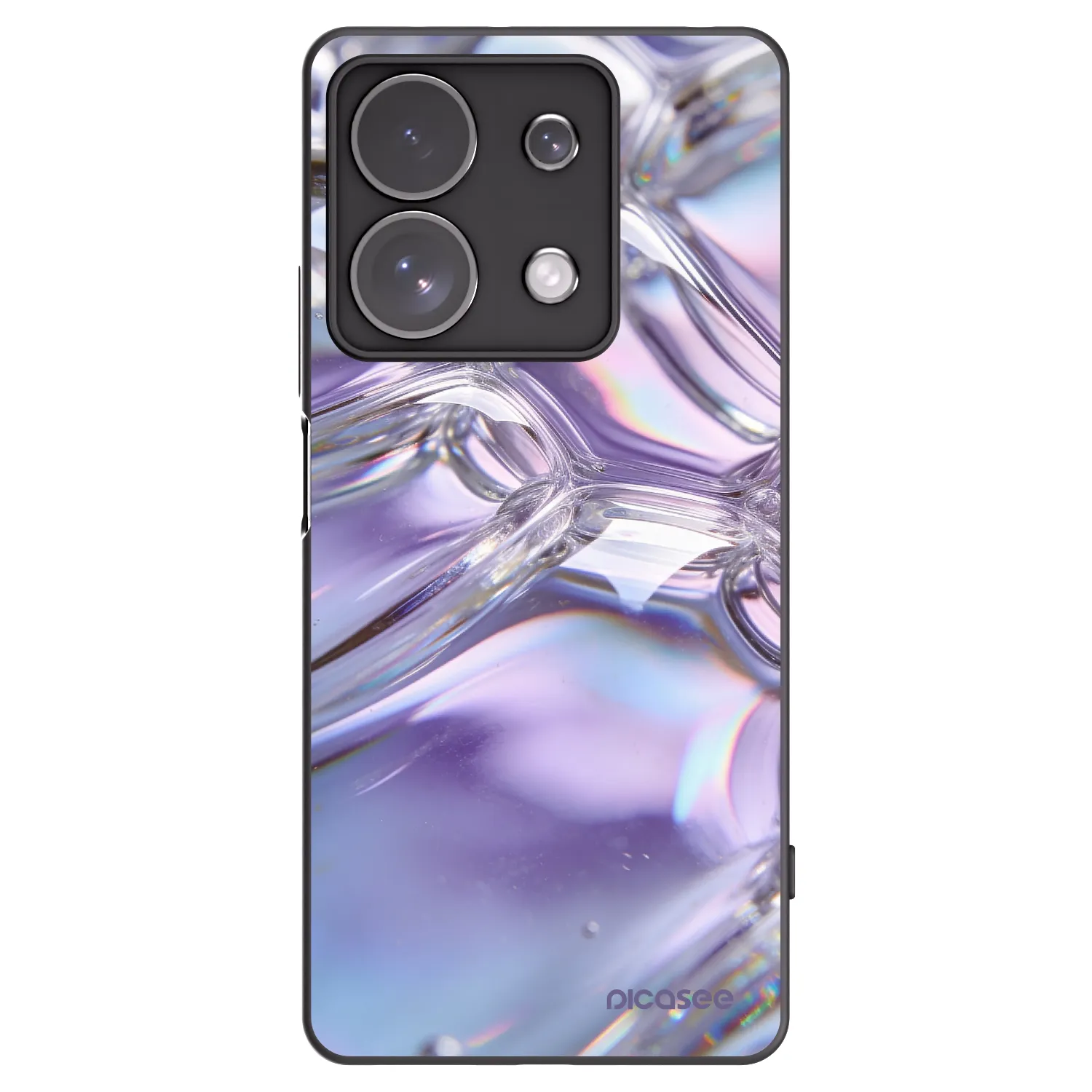 Picasee silikonowe czarne etui na Xiaomi Redmi Note 13 Pro 4G - Iridescent bubbles
