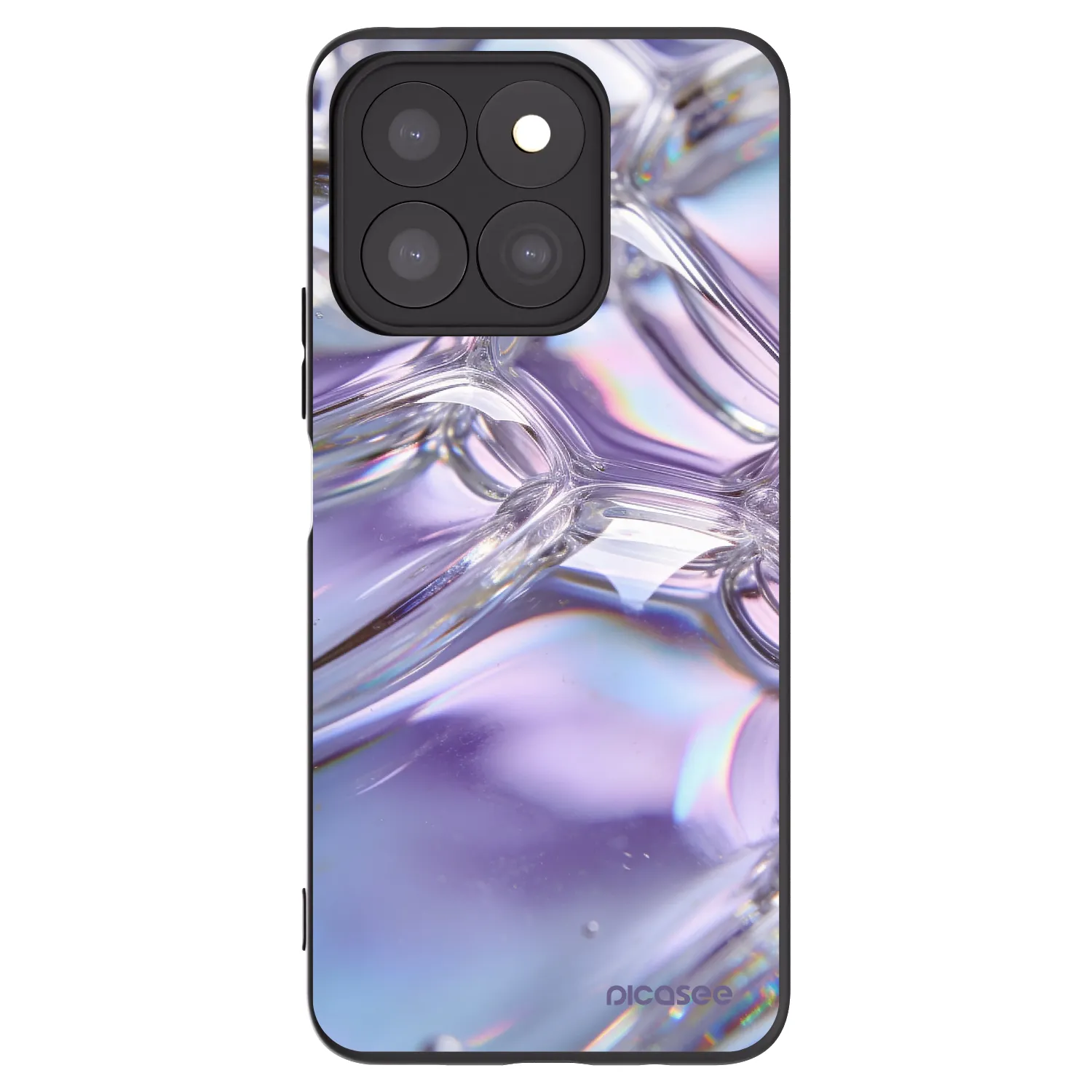 Picasee silikonowe czarne etui na Honor X8b - Iridescent bubbles