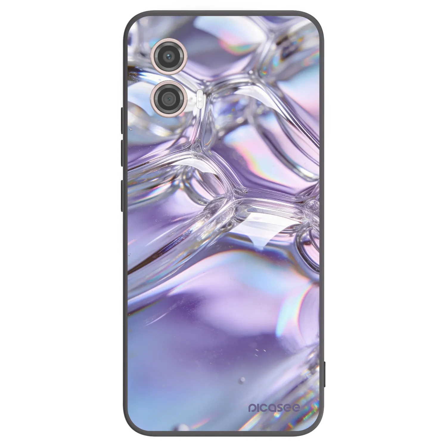 Picasee silikonowe czarne etui na Motorola Moto G53 5G - Iridescent bubbles