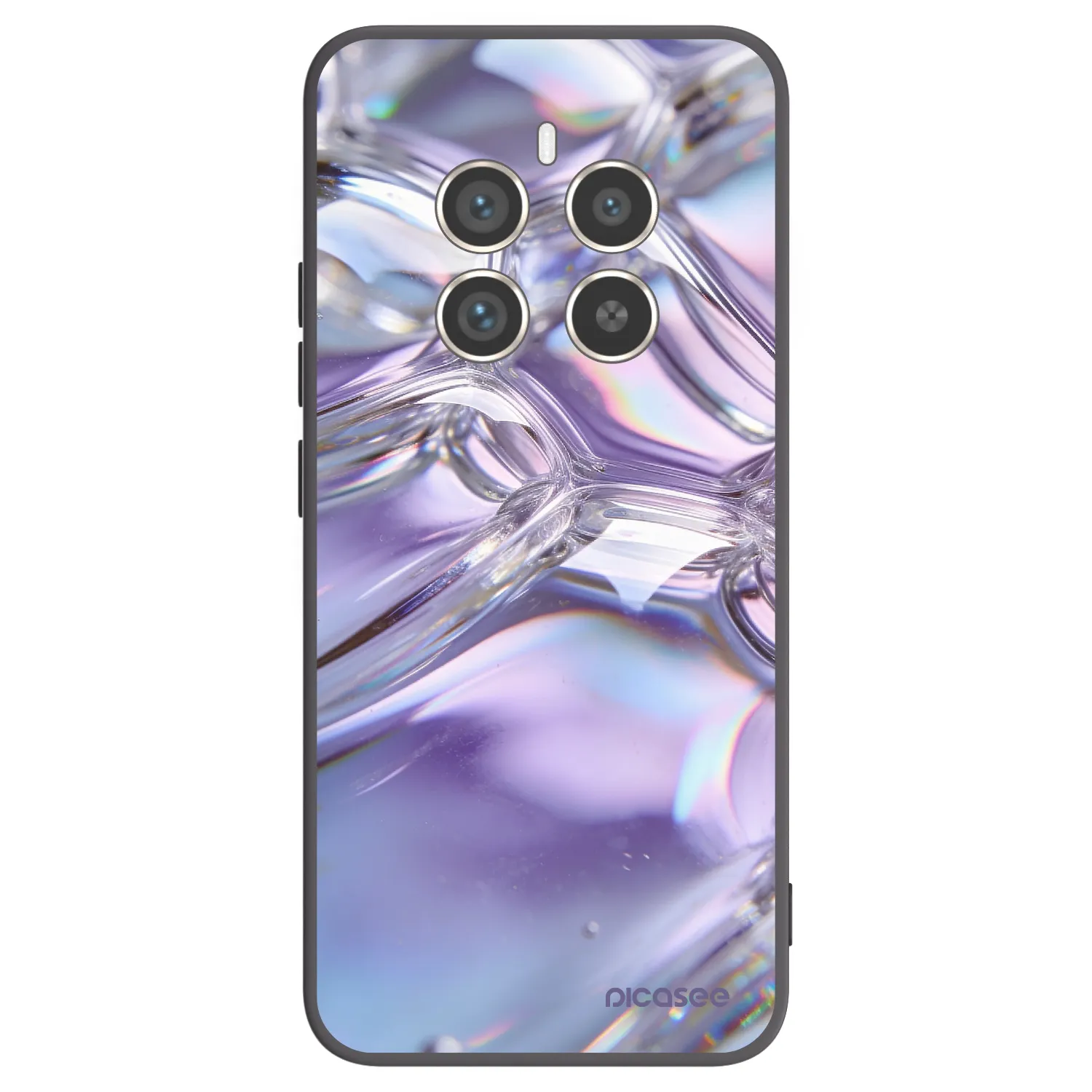 Picasee silikonowe czarne etui na Realme 12 Pro 5G - Iridescent bubbles