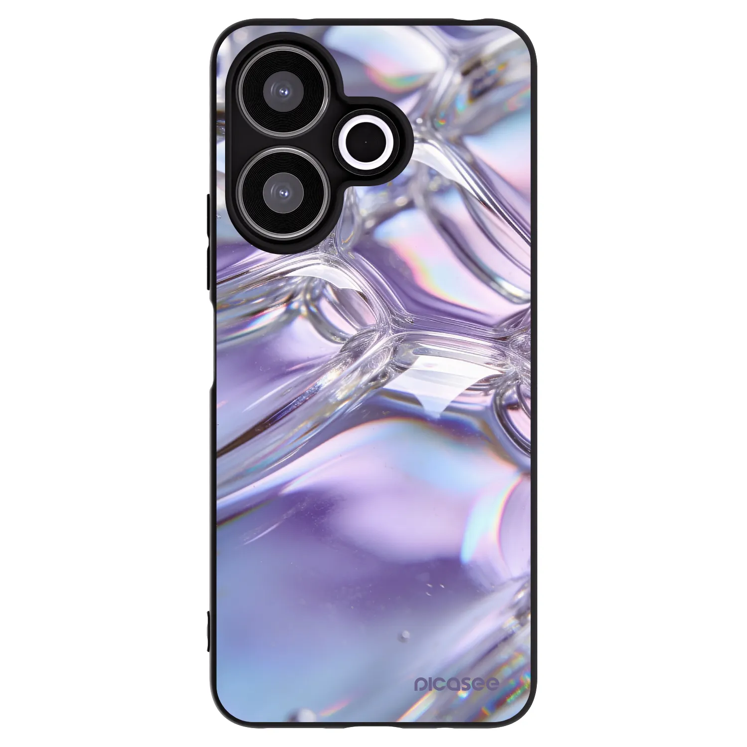 Picasee silikonowe czarne etui na Xiaomi Redmi 13 4G - Iridescent bubbles