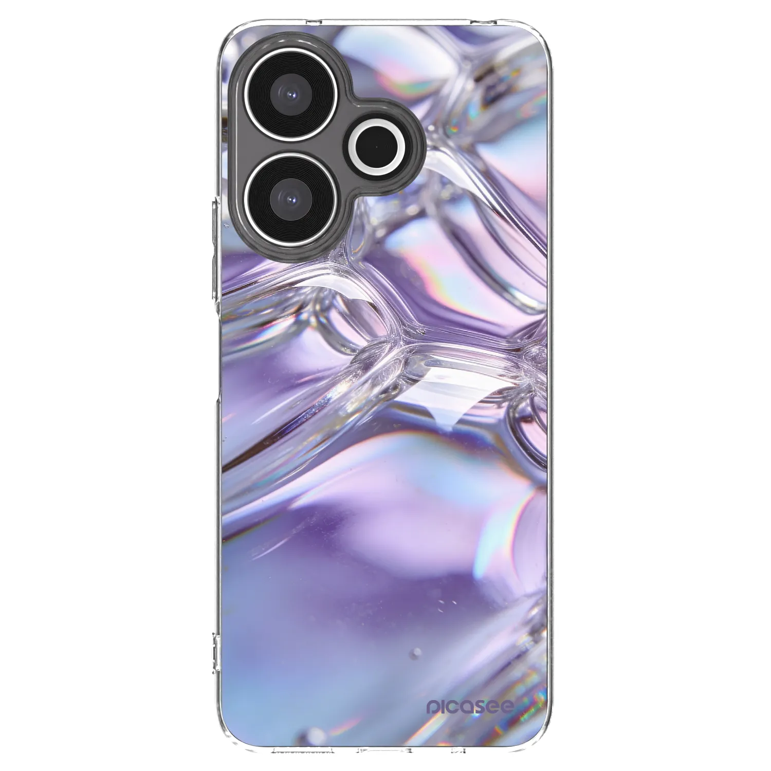Picasee silikonowe przeźroczyste etui na Xiaomi Redmi 13 4G - Iridescent bubbles