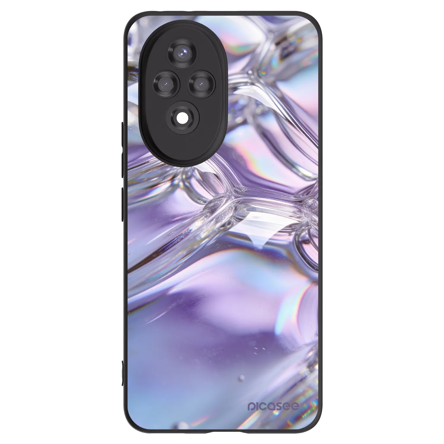 Picasee silikonowe czarne etui na Honor 200 5G - Iridescent bubbles
