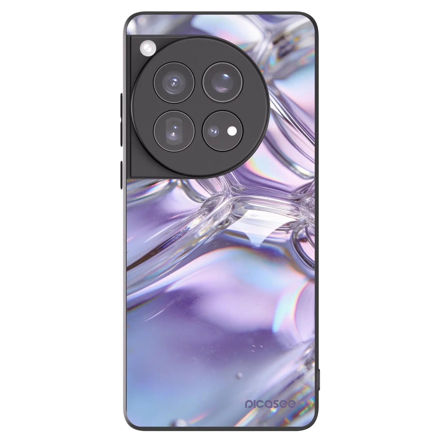 Picasee silikonowe czarne etui na OnePlus 12 5G - Iridescent bubbles