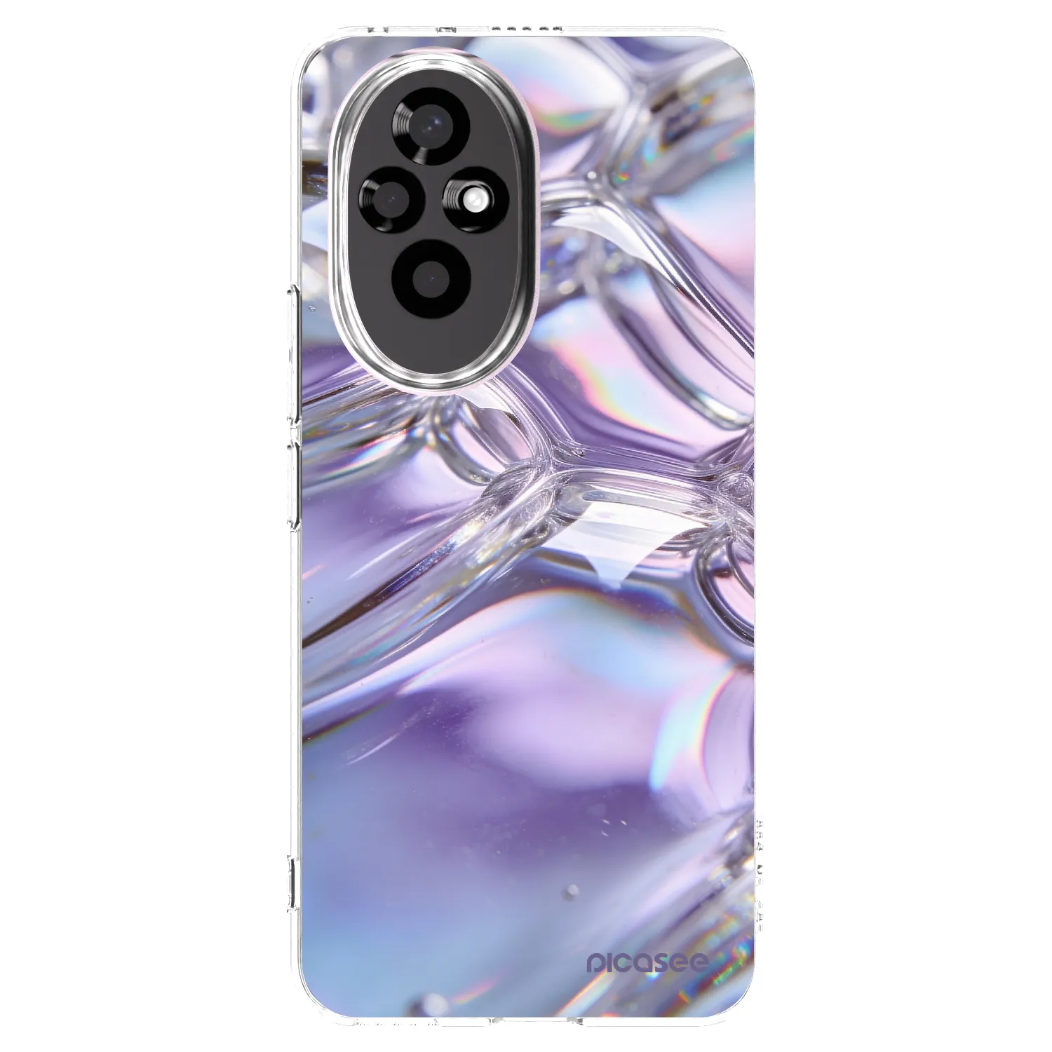 Picasee silikonowe przeźroczyste etui na Honor 200 Pro 5G - Iridescent bubbles
