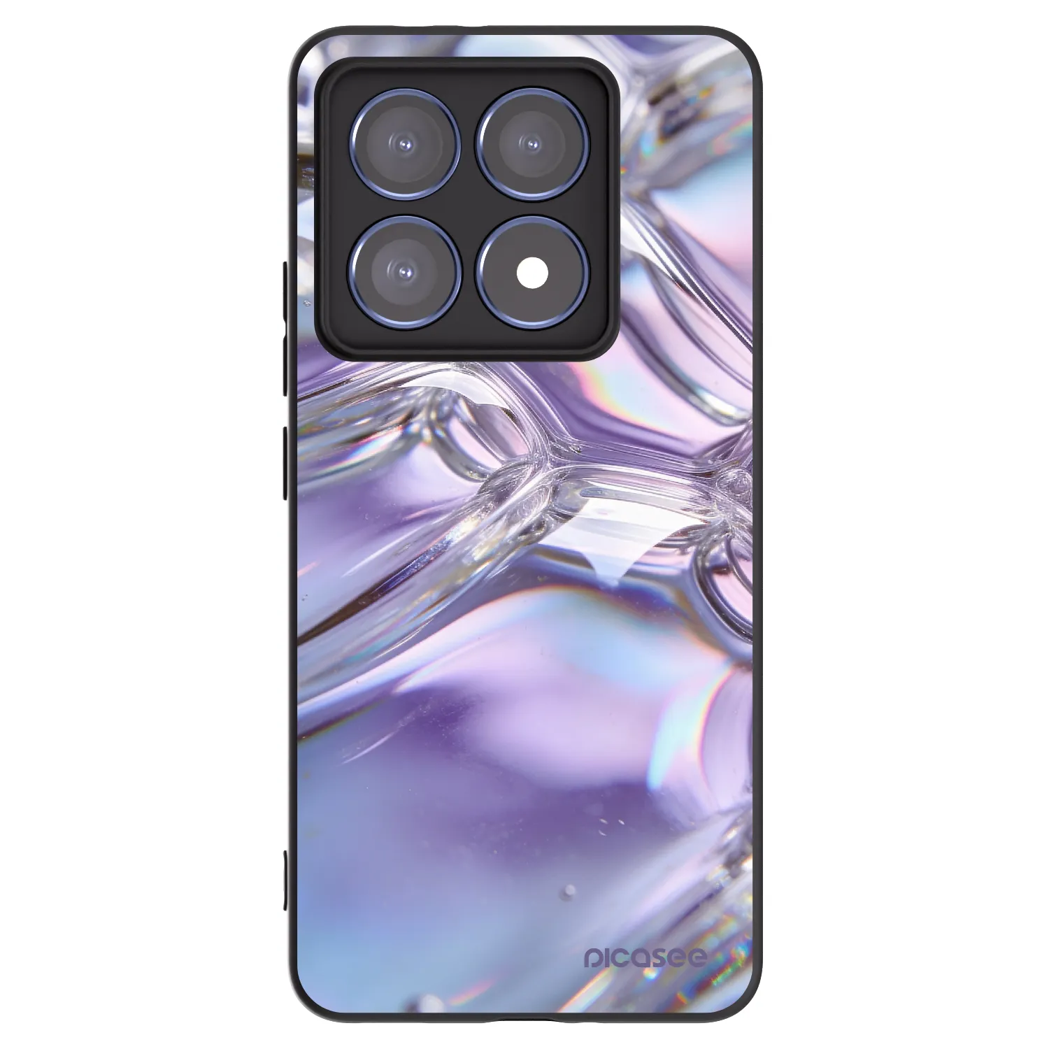 Picasee silikonowe czarne etui na Xiaomi 14T Pro - Iridescent bubbles