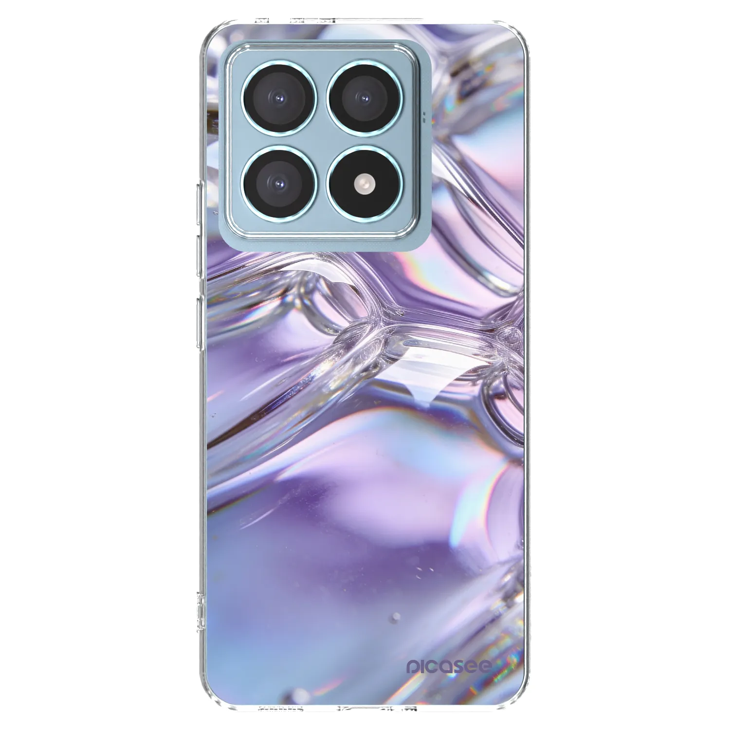 Picasee silikonowe przeźroczyste etui na Xiaomi 14T Pro - Iridescent bubbles