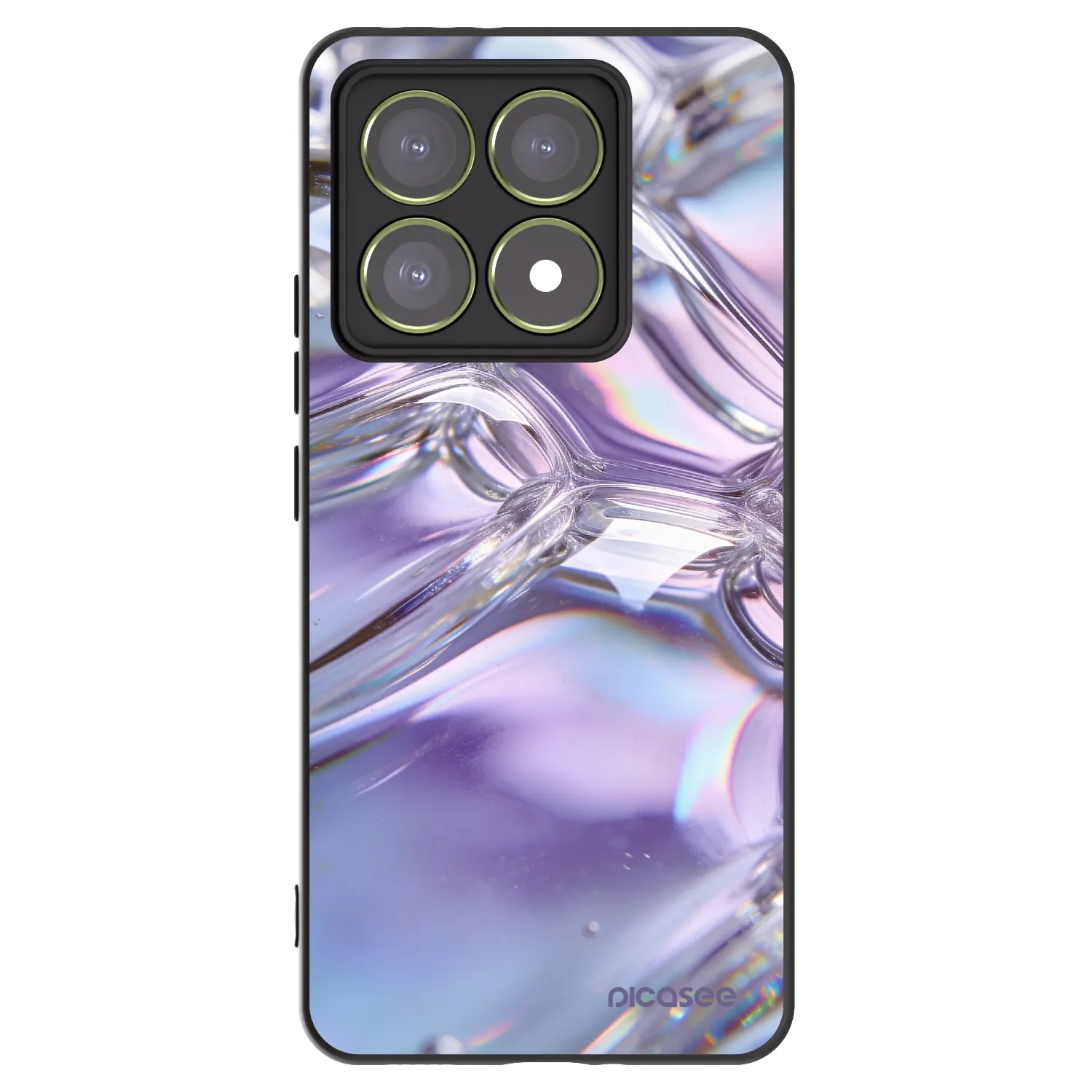 Picasee silikonowe czarne etui na Xiaomi 14T - Iridescent bubbles