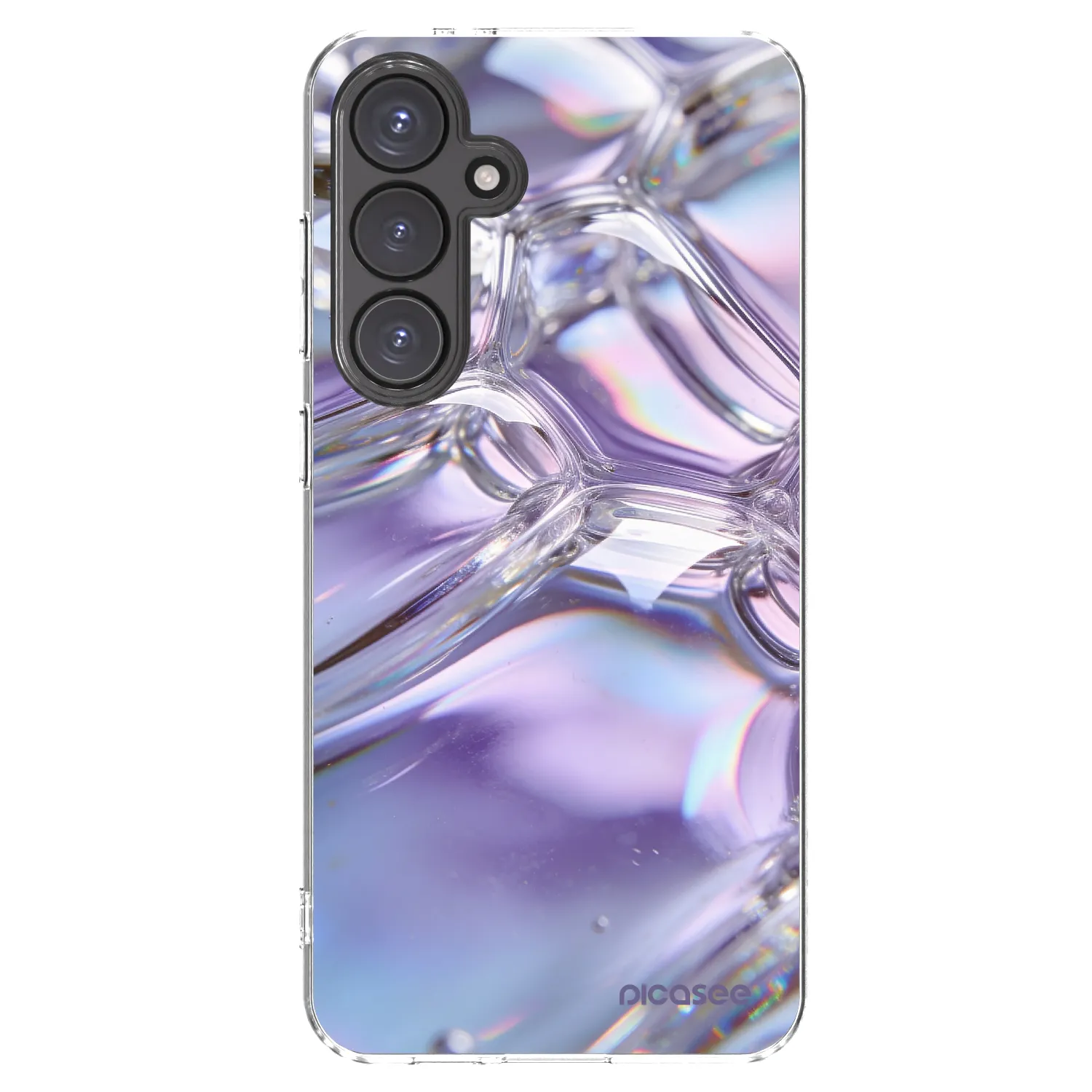 Picasee silikonowe przeźroczyste etui na Samsung Galaxy S24 FE S721B - Iridescent bubbles