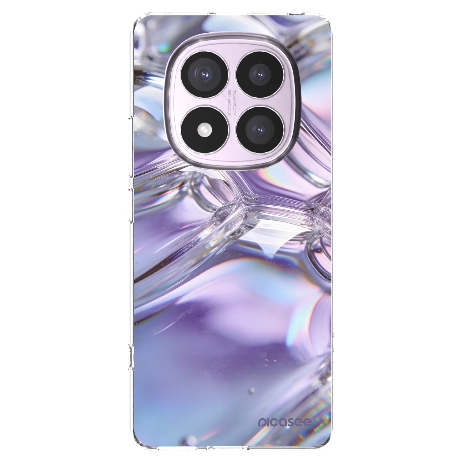 Picasee silikonowe przeźroczyste etui na Xiaomi Redmi Note 14 Pro 5G - Iridescent bubbles