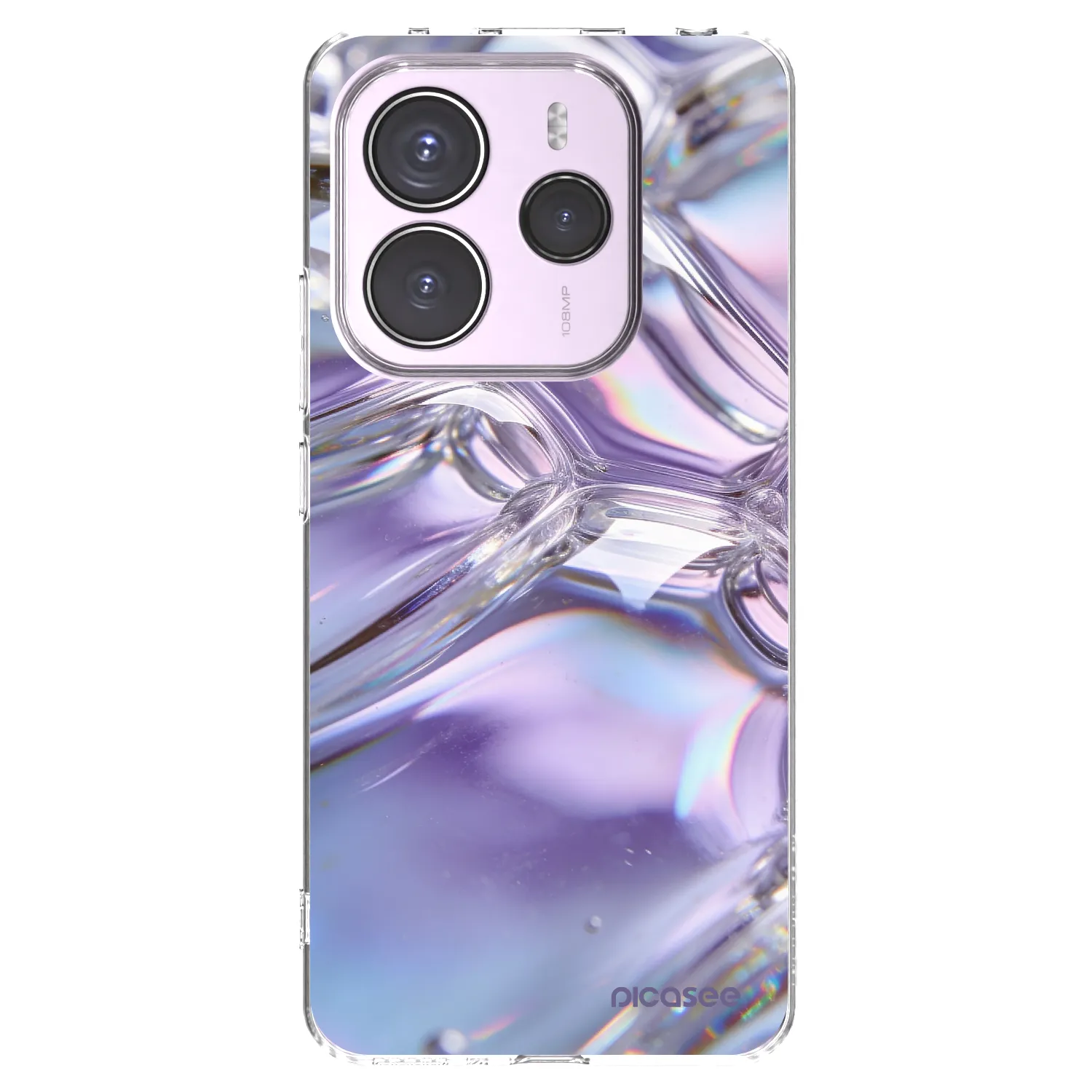 Picasee silikonowe przeźroczyste etui na Xiaomi Redmi Note 14 5G - Iridescent bubbles
