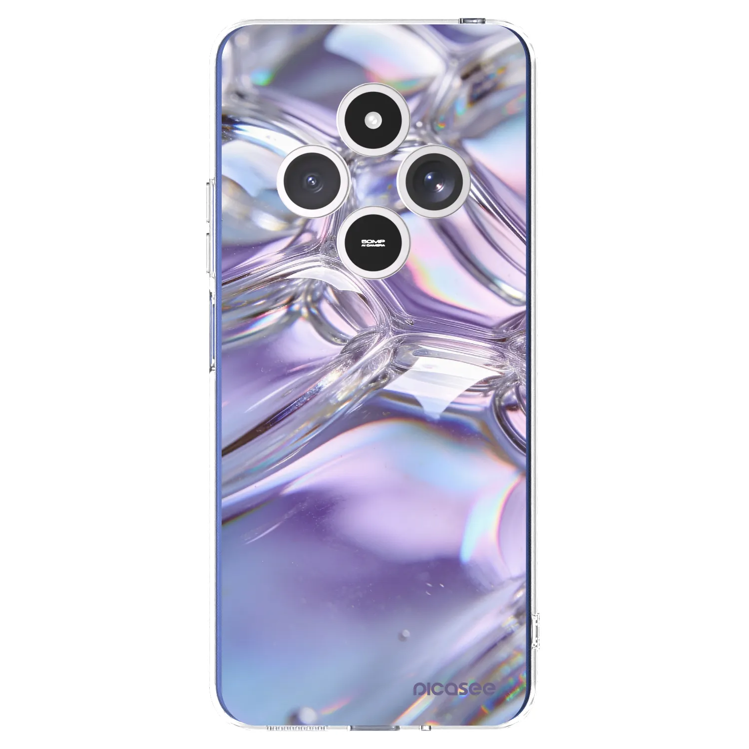 Picasee silikonowe przeźroczyste etui na Xiaomi Redmi 14C - Iridescent bubbles