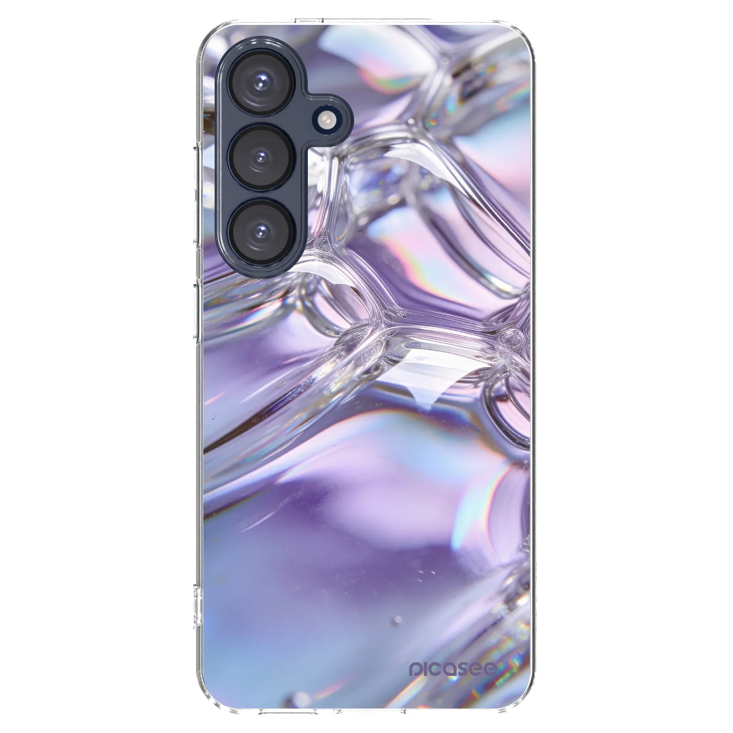 Picasee silikonowe przeźroczyste etui na Samsung Galaxy S25 5G - Iridescent bubbles