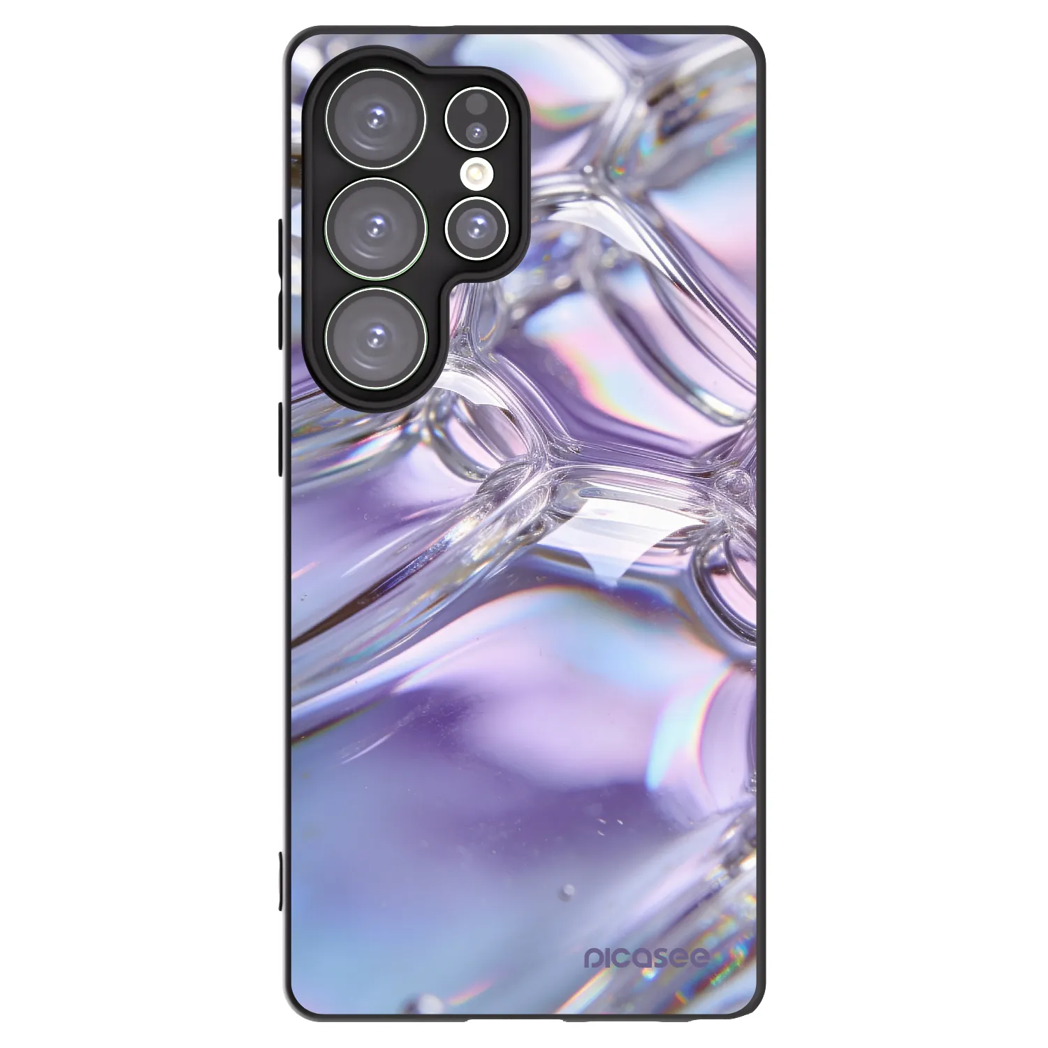 Picasee silikonowe czarne etui na Samsung Galaxy S25 Ultra 5G - Iridescent bubbles