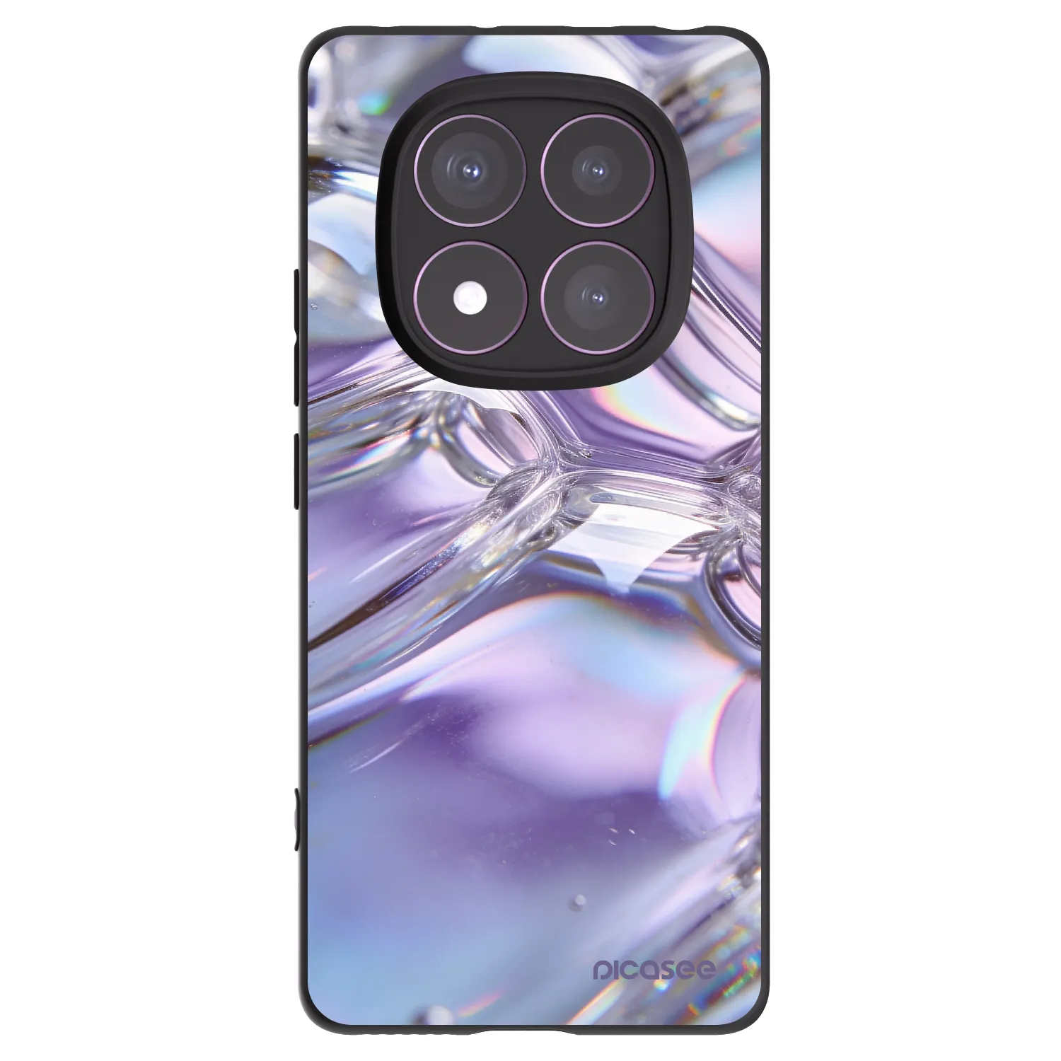 Picasee silikonowe czarne etui na Xiaomi Redmi Note 14 Pro 4G - Iridescent bubbles