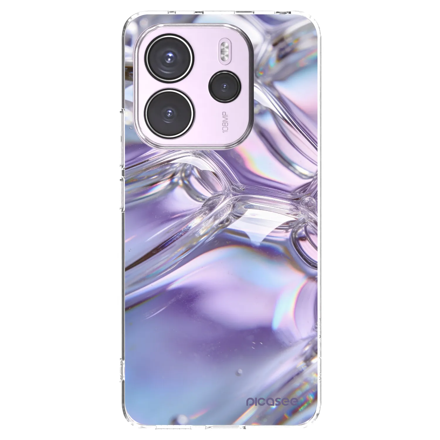 Picasee silikonowe przeźroczyste etui na Xiaomi Redmi Note 14 4G - Iridescent bubbles