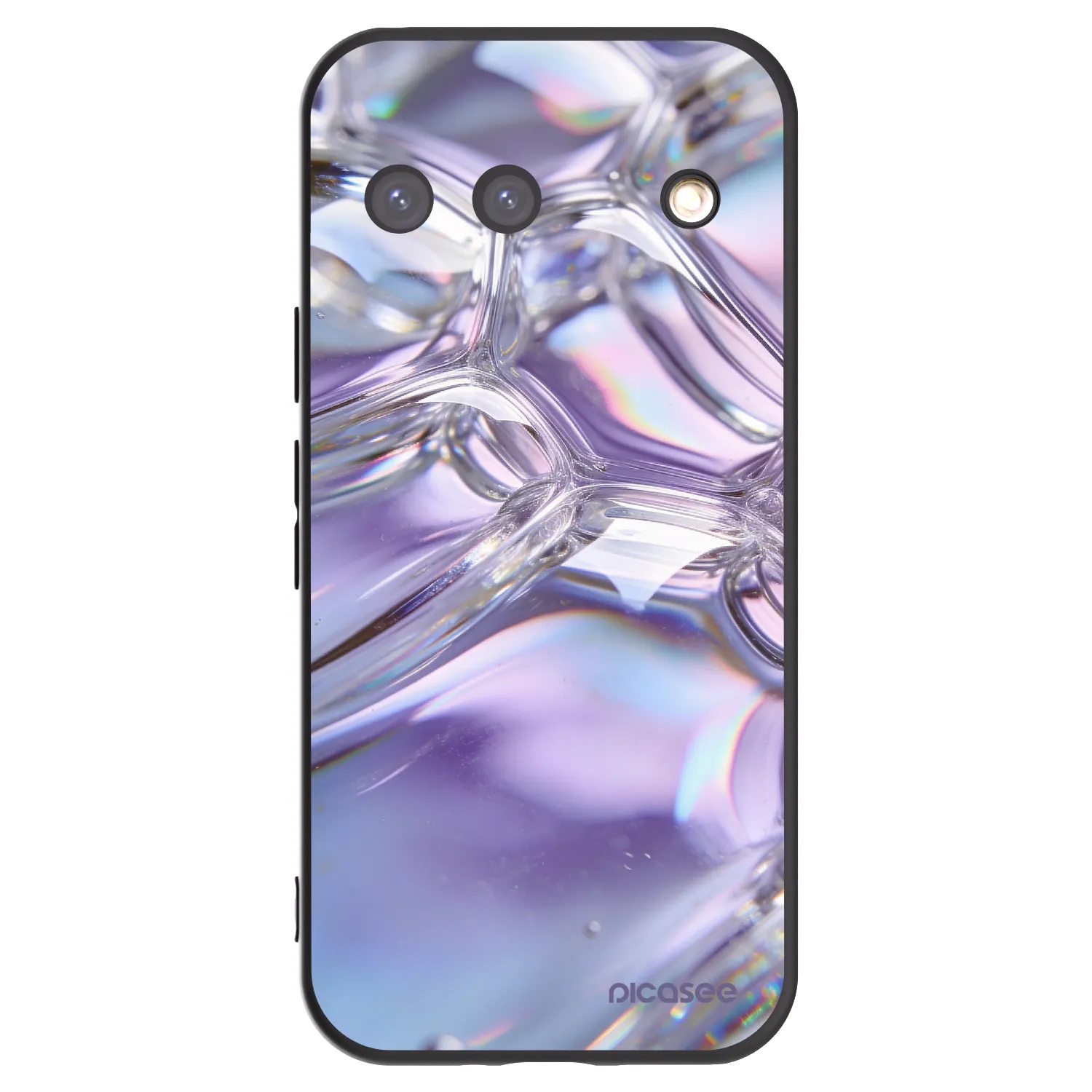 Picasee silikonowe czarne etui na Google Pixel 9 - Iridescent bubbles