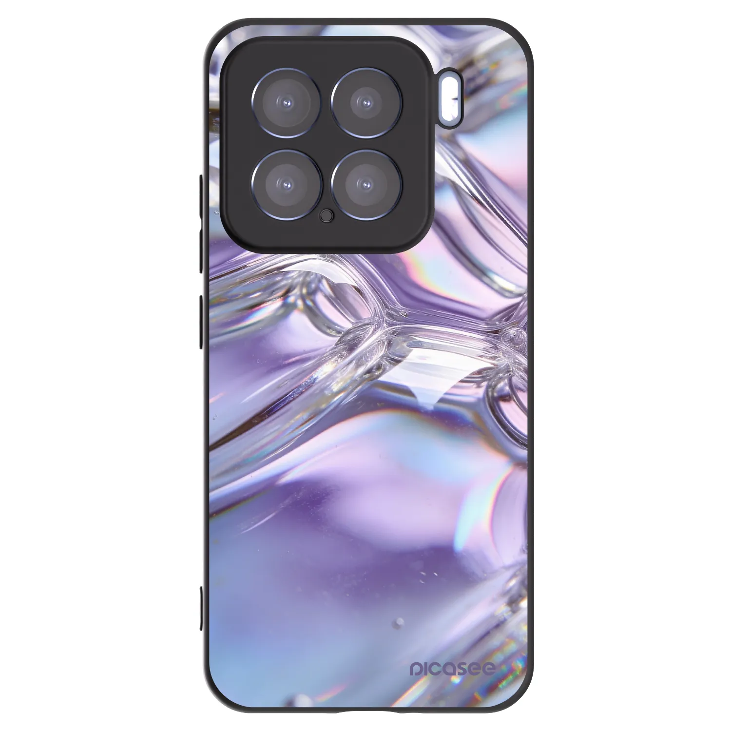 Picasee silikonowe czarne etui na Xiaomi 15 - Iridescent bubbles