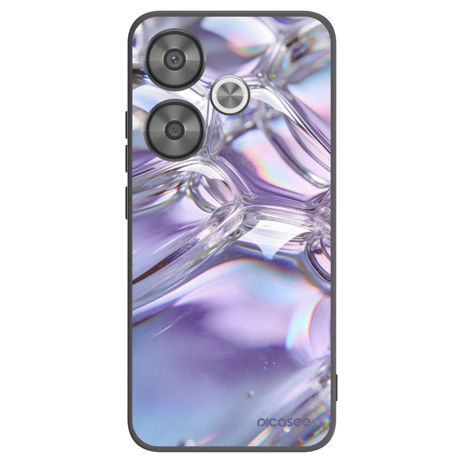 Picasee silikonowe czarne etui na Xiaomi Poco F6 - Iridescent bubbles