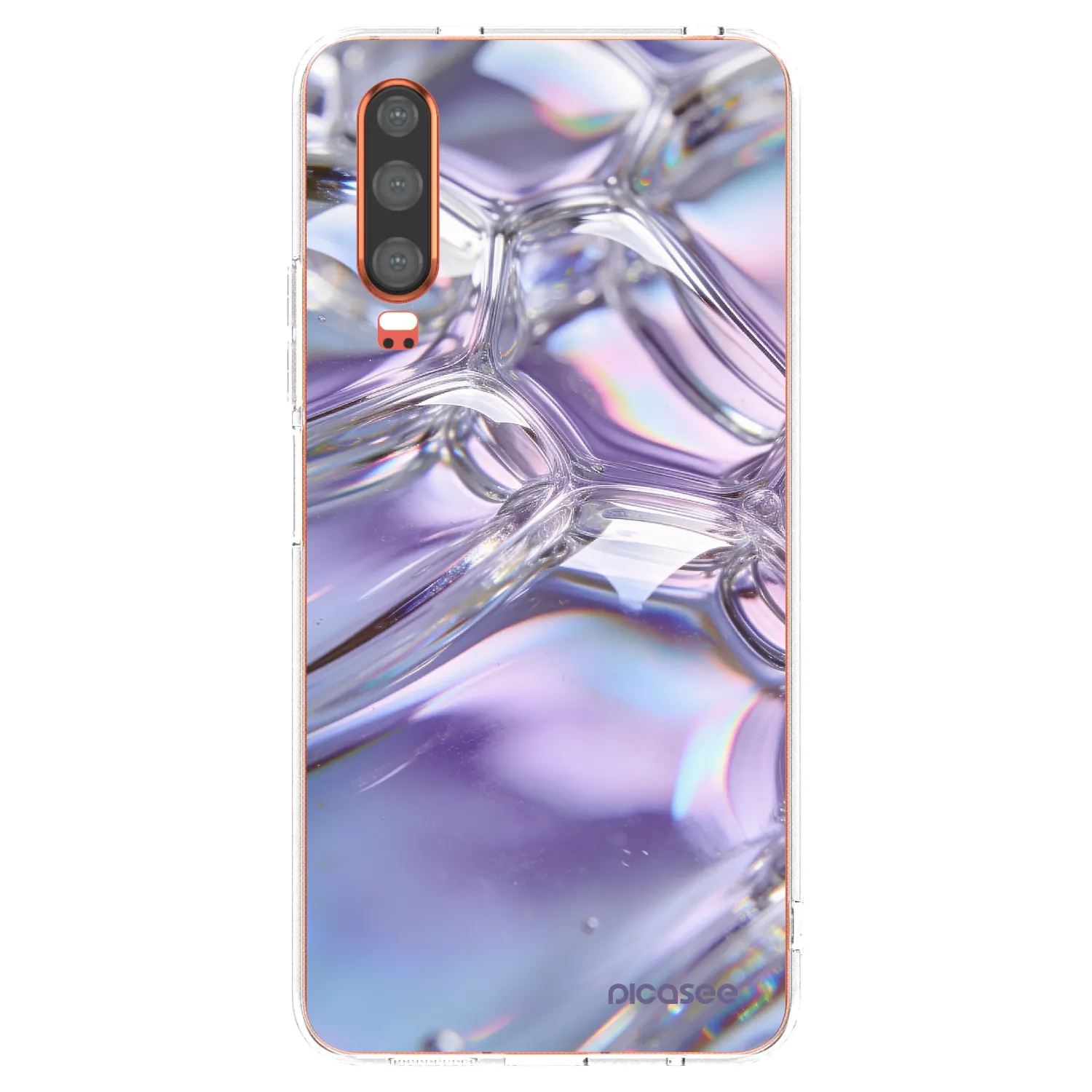 Picasee silikonowe przeźroczyste etui na Huawei P30 - Iridescent bubbles