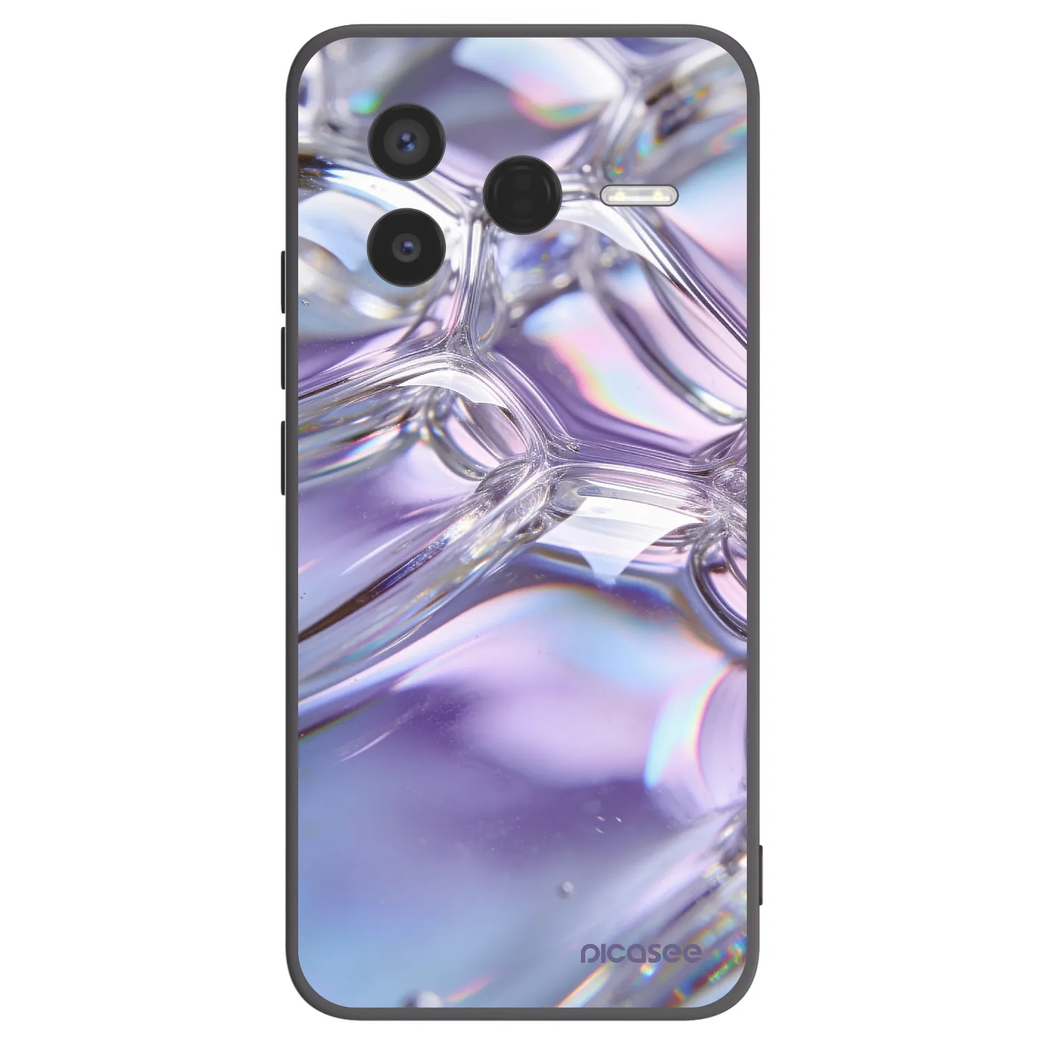 Picasee silikonowe czarne etui na Xiaomi Poco F7 Pro 5G - Iridescent bubbles