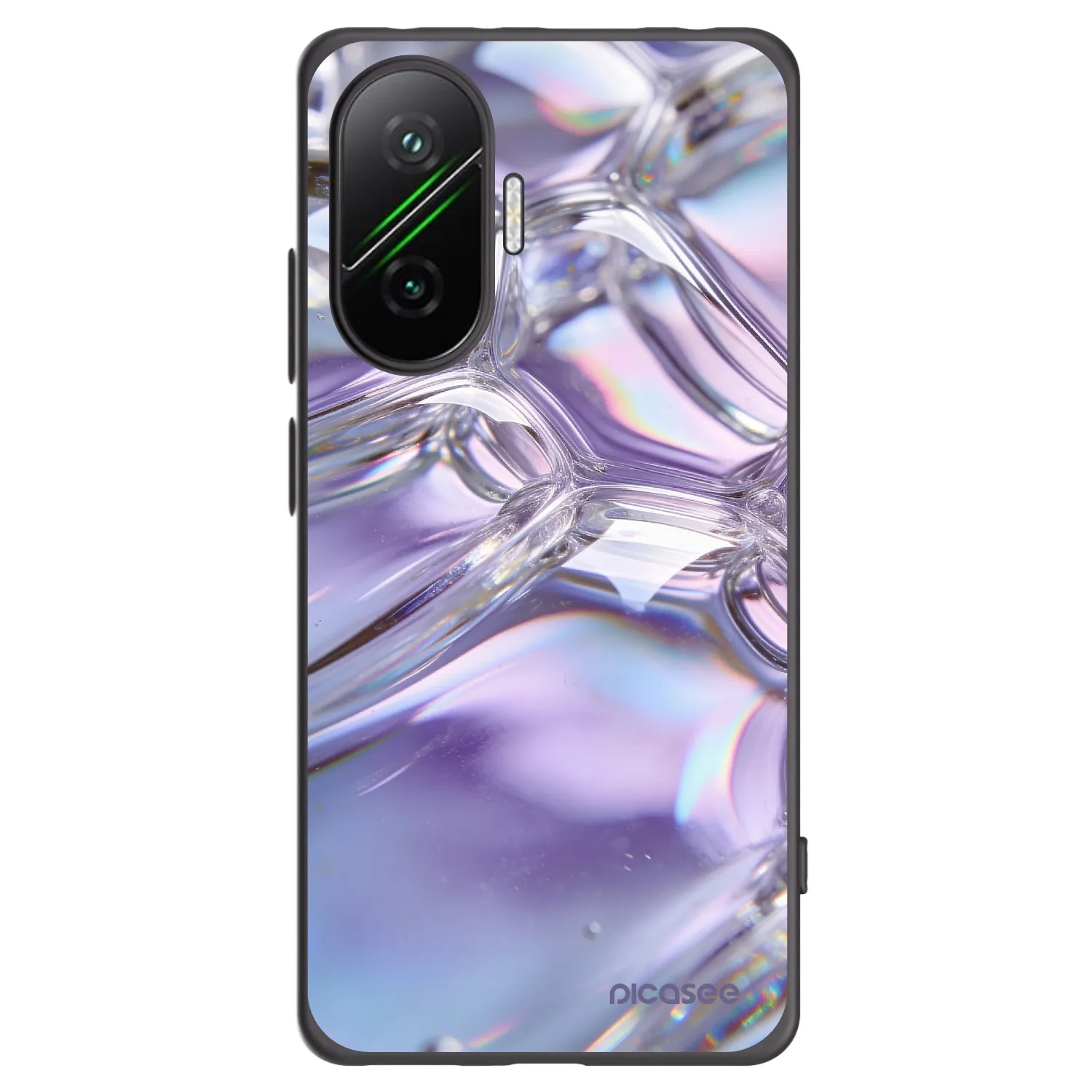 Picasee silikonowe czarne etui na Xiaomi Poco F7 5G - Iridescent bubbles