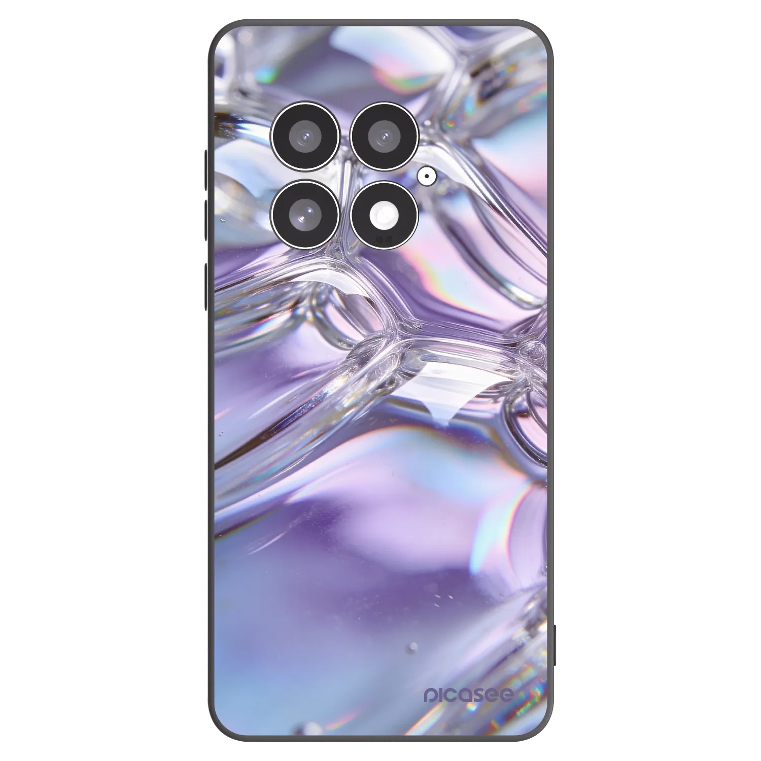 Picasee silikonowe czarne etui na OnePlus 13 5G - Iridescent bubbles