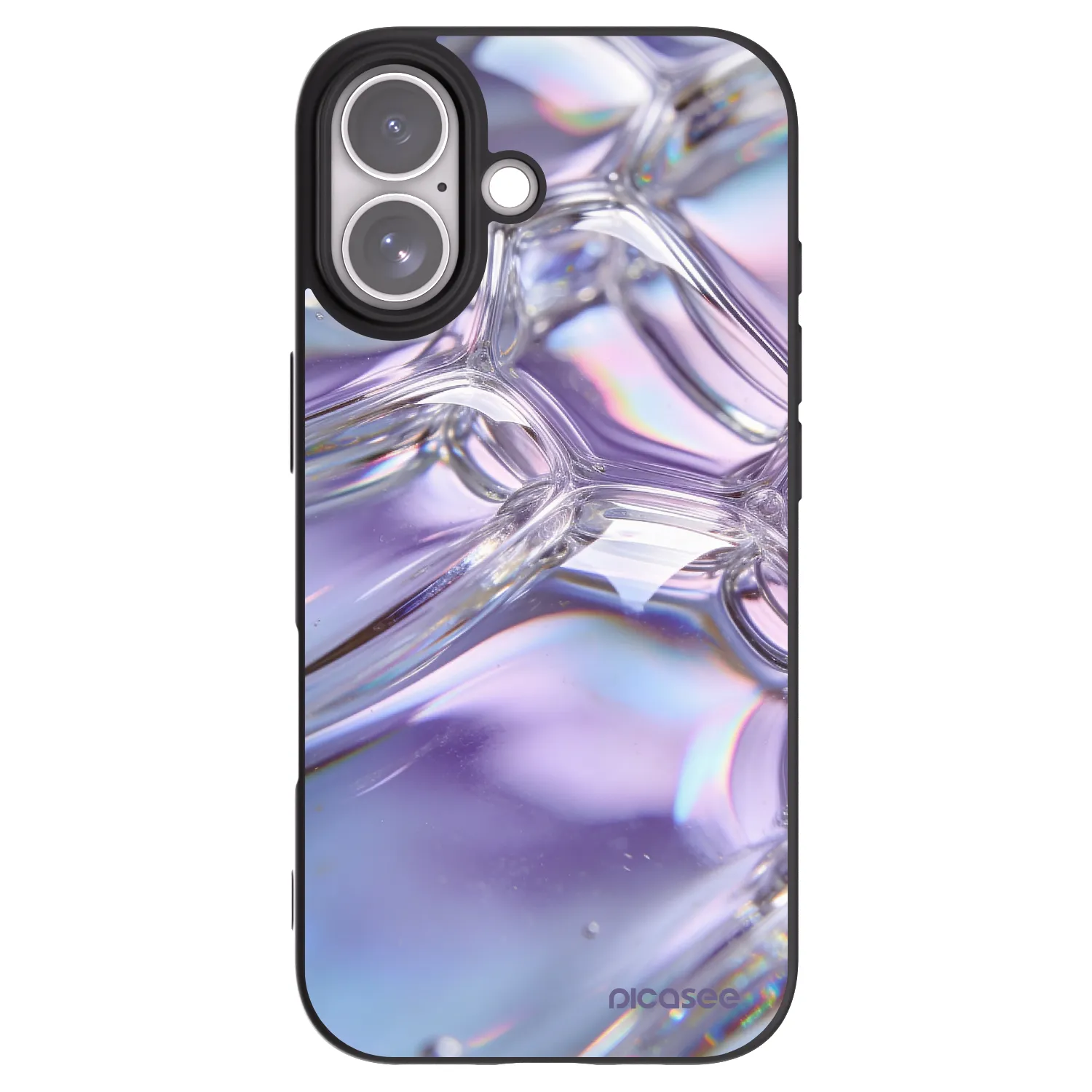 Picasee silikonowe czarne etui na Apple iPhone 17 - Iridescent bubbles