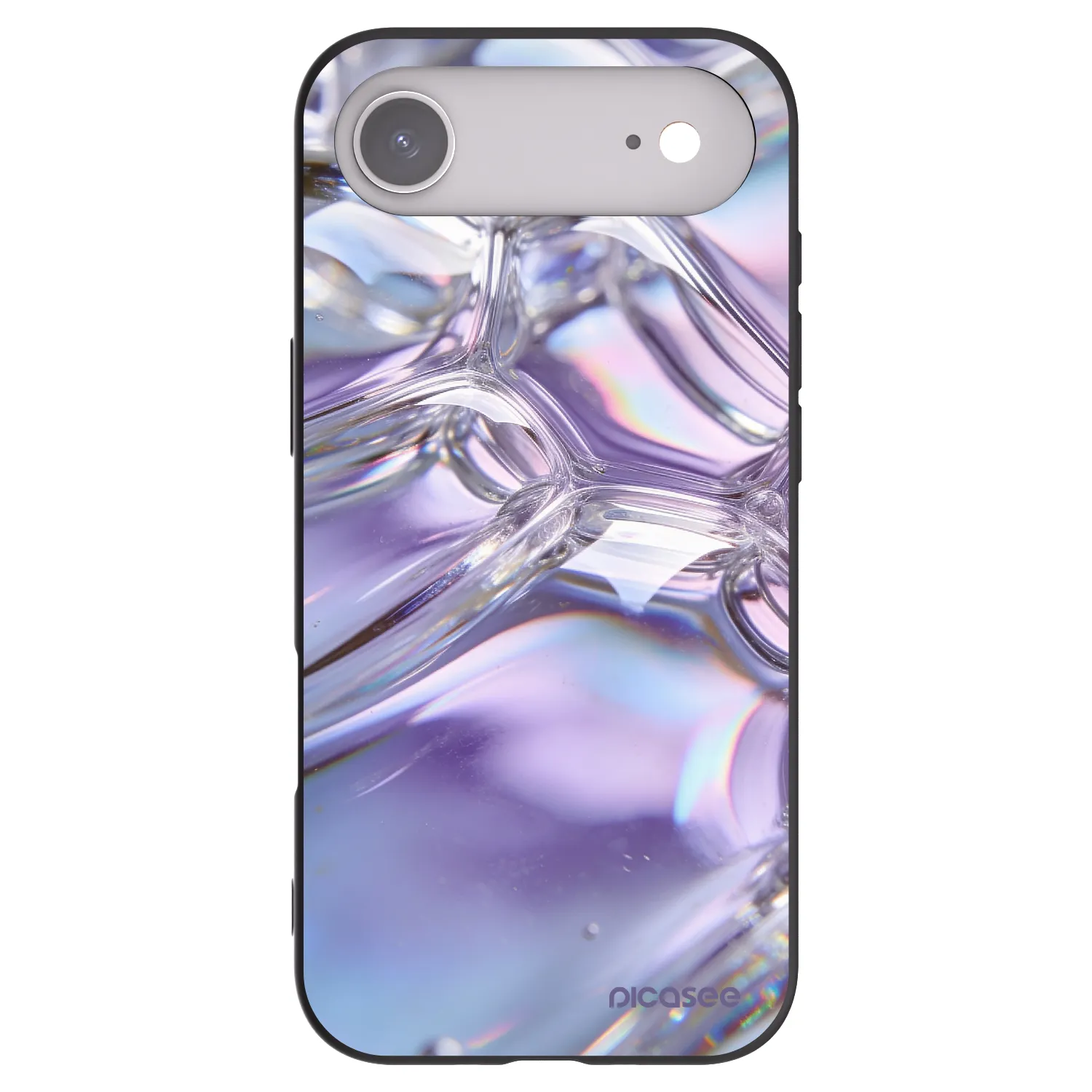 Picasee silikonowe czarne etui na Apple iPhone Air - Iridescent bubbles