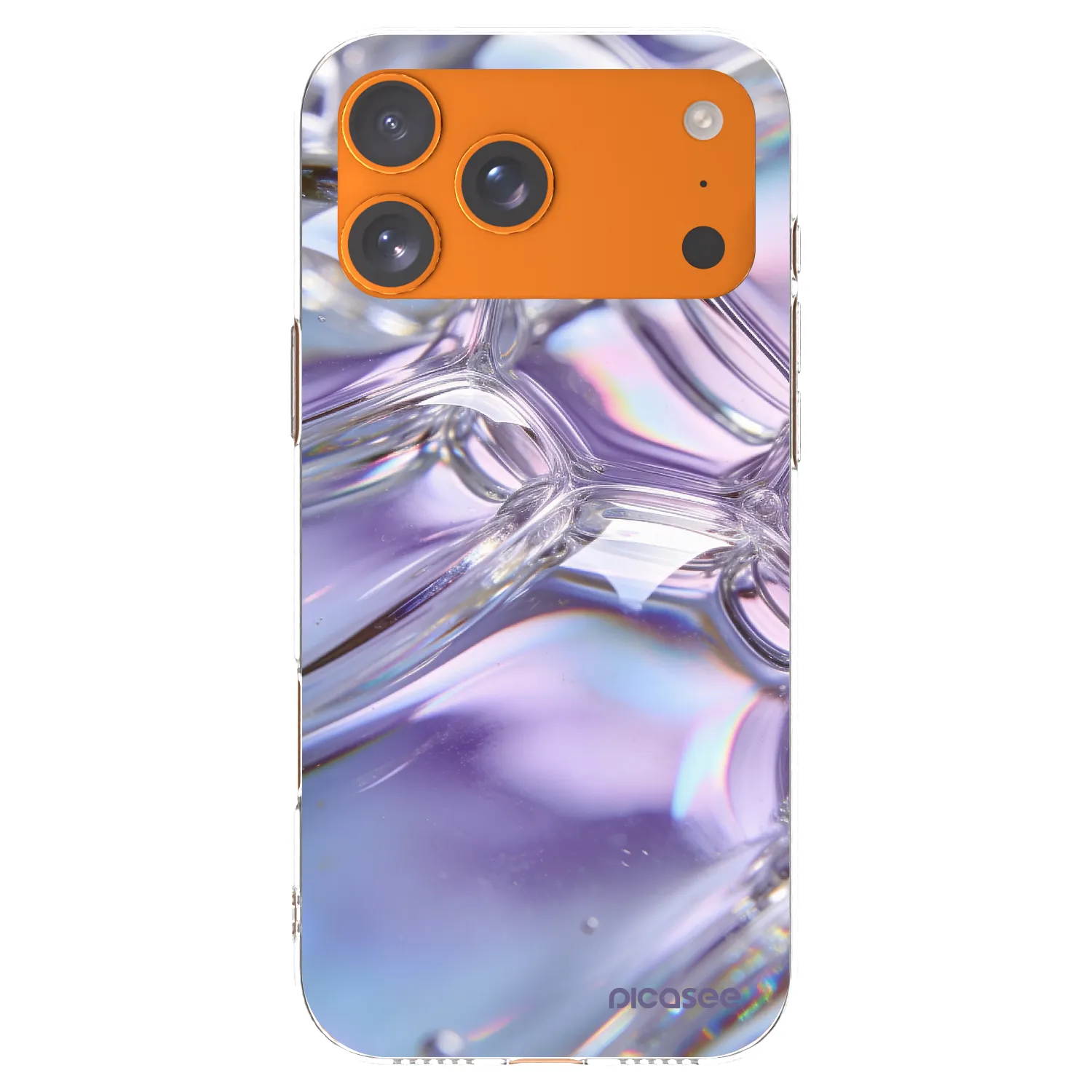 Picasee silikonowe przeźroczyste etui na Apple iPhone 17 Pro Max - Iridescent bubbles