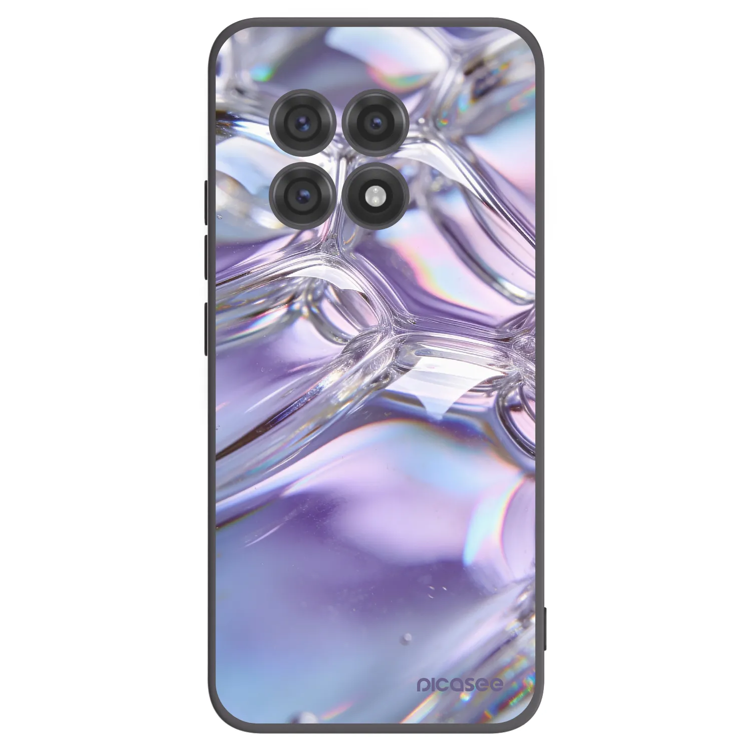 Picasee silikonowe czarne etui na OnePlus 13R 5G - Iridescent bubbles