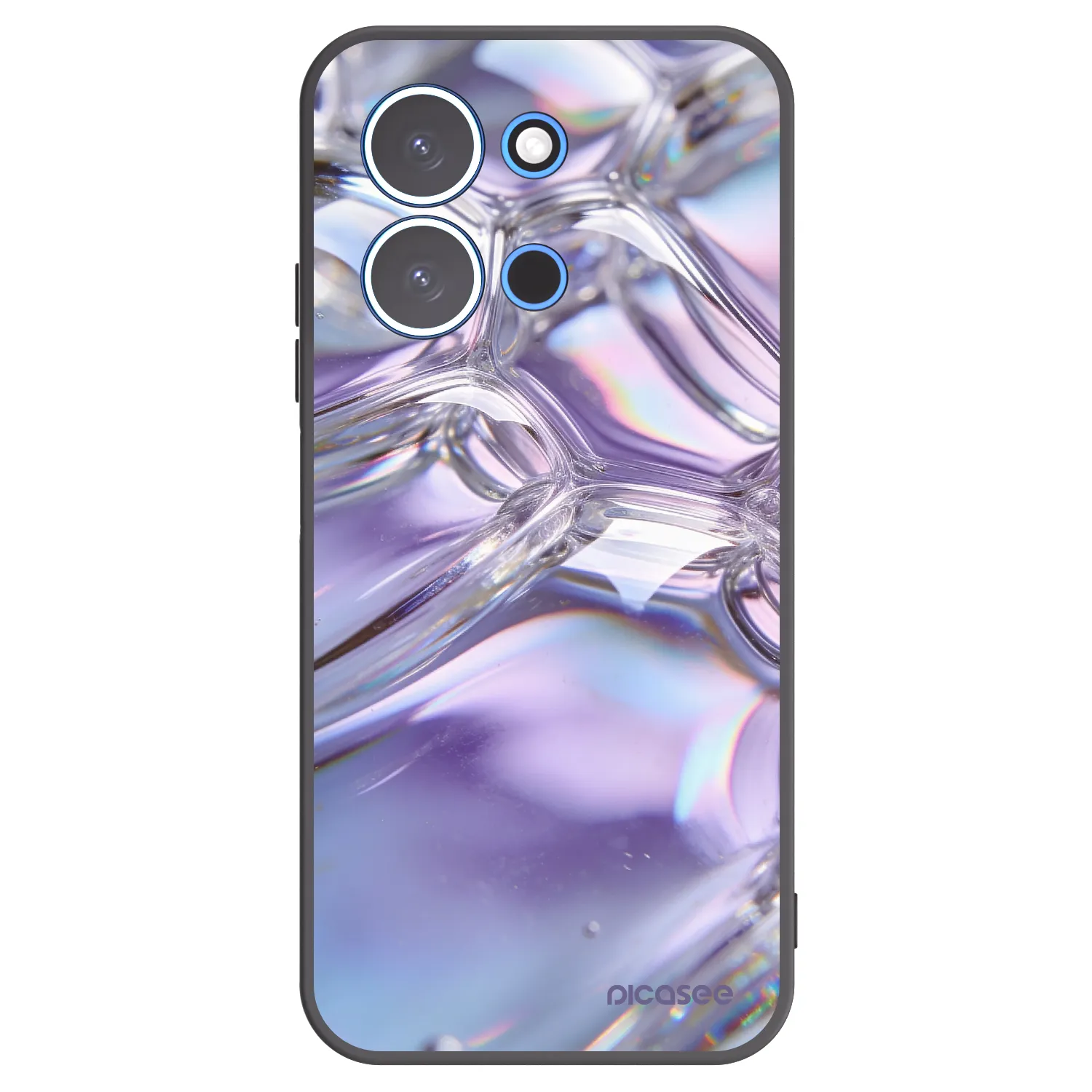 Picasee silikonowe czarne etui na Xiaomi Redmi 15C 4G - Iridescent bubbles