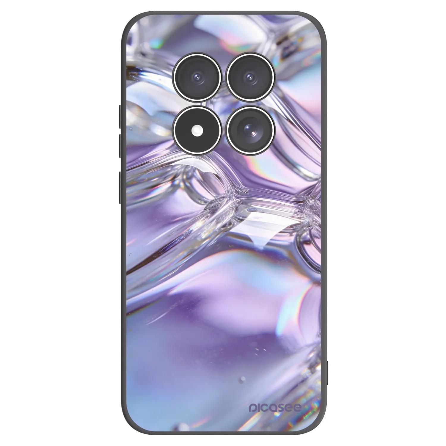Picasee silikonowe czarne etui na Xiaomi Redmi Note 15 Pro 4G - Iridescent bubbles