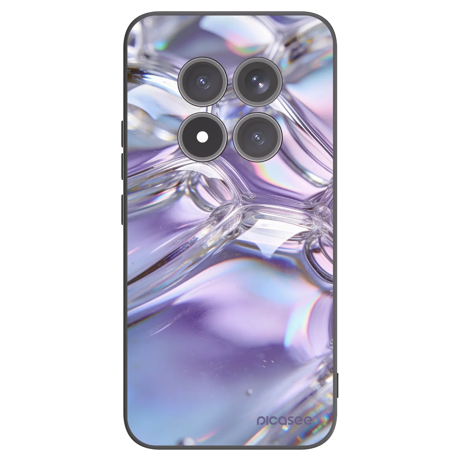 Picasee silikonowe czarne etui na Xiaomi Redmi Note 15 Pro+ - Iridescent bubbles