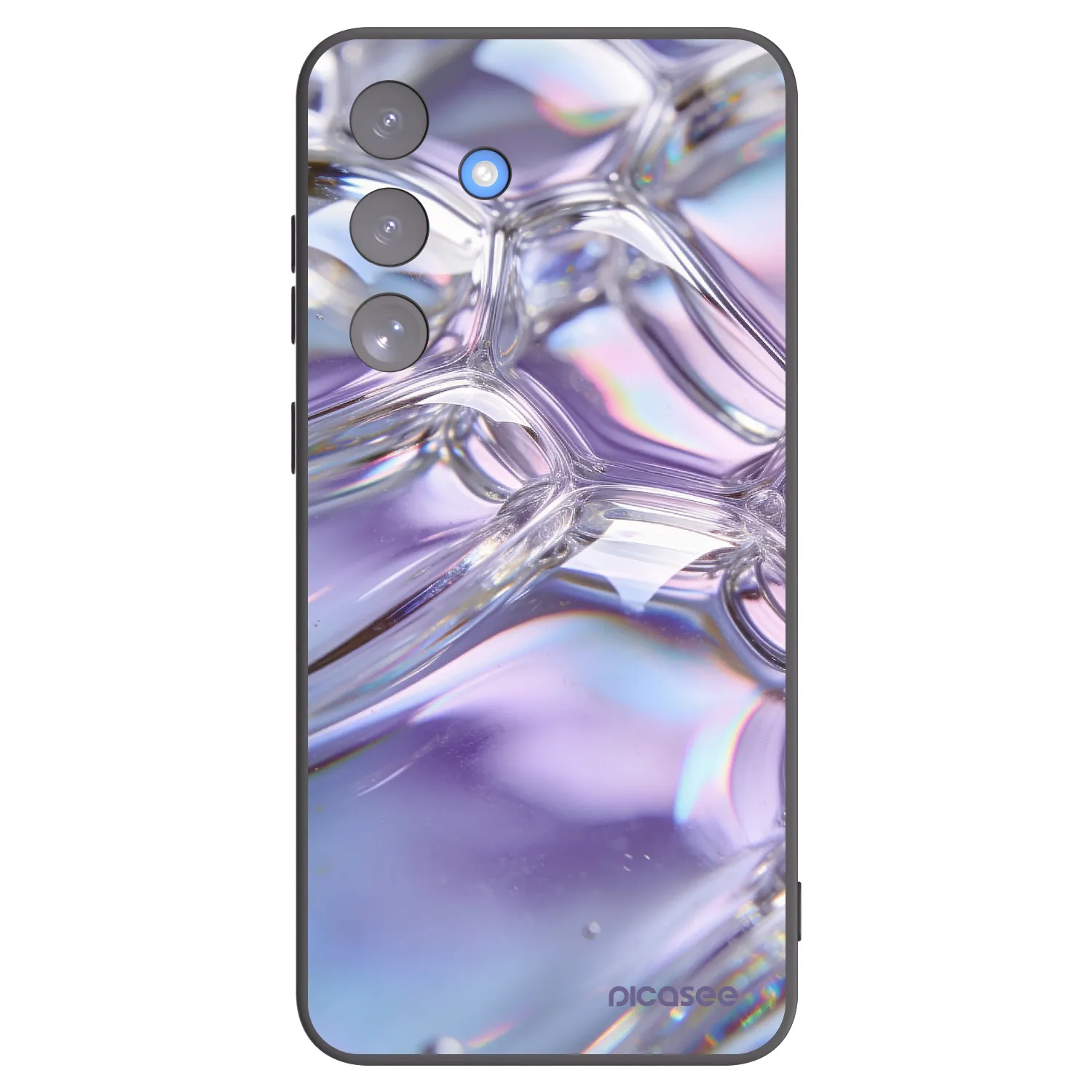 Picasee silikonowe czarne etui na Samsung Galaxy S25 FE 5G - Iridescent bubbles