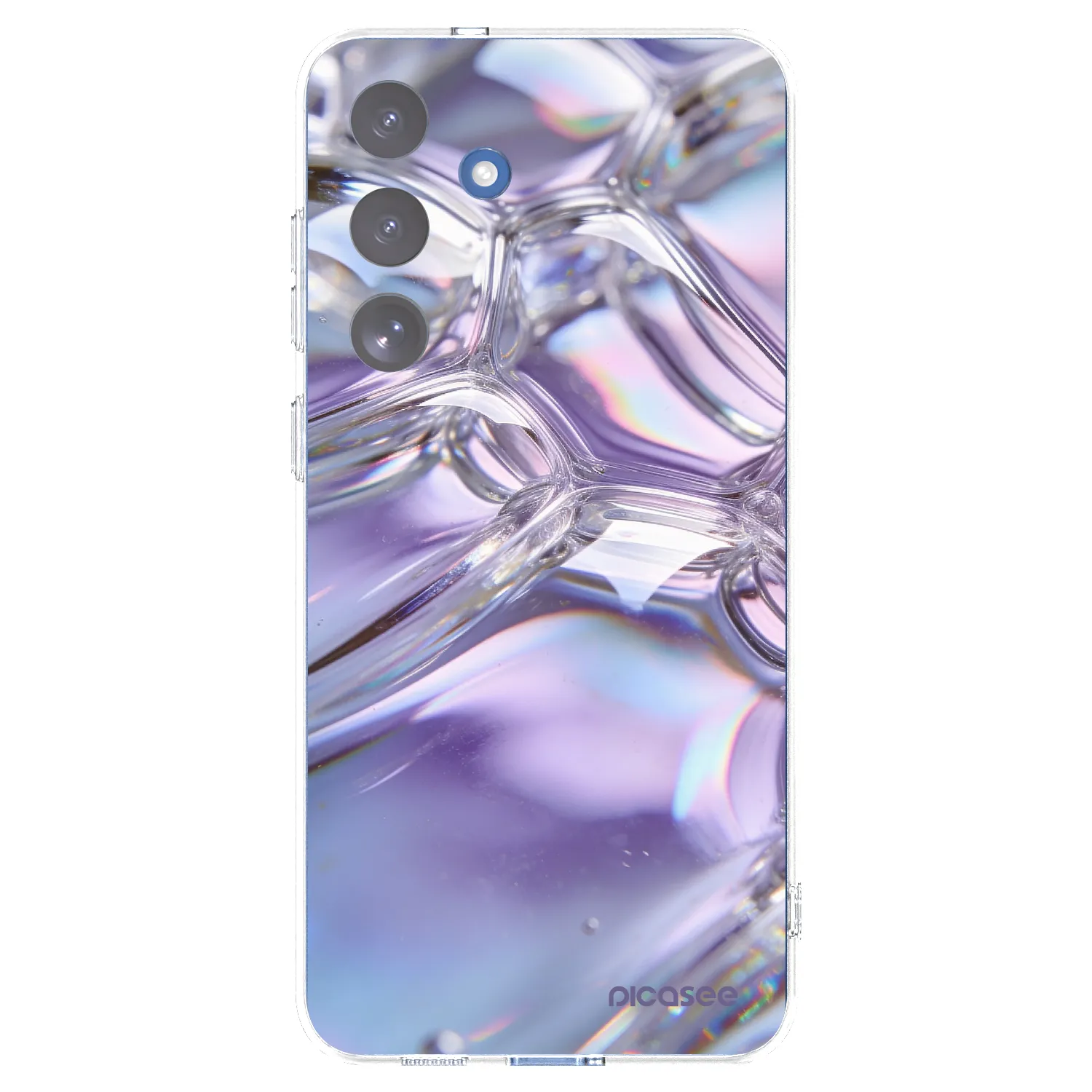 Picasee silikonowe przeźroczyste etui na Samsung Galaxy S25 FE 5G - Iridescent bubbles