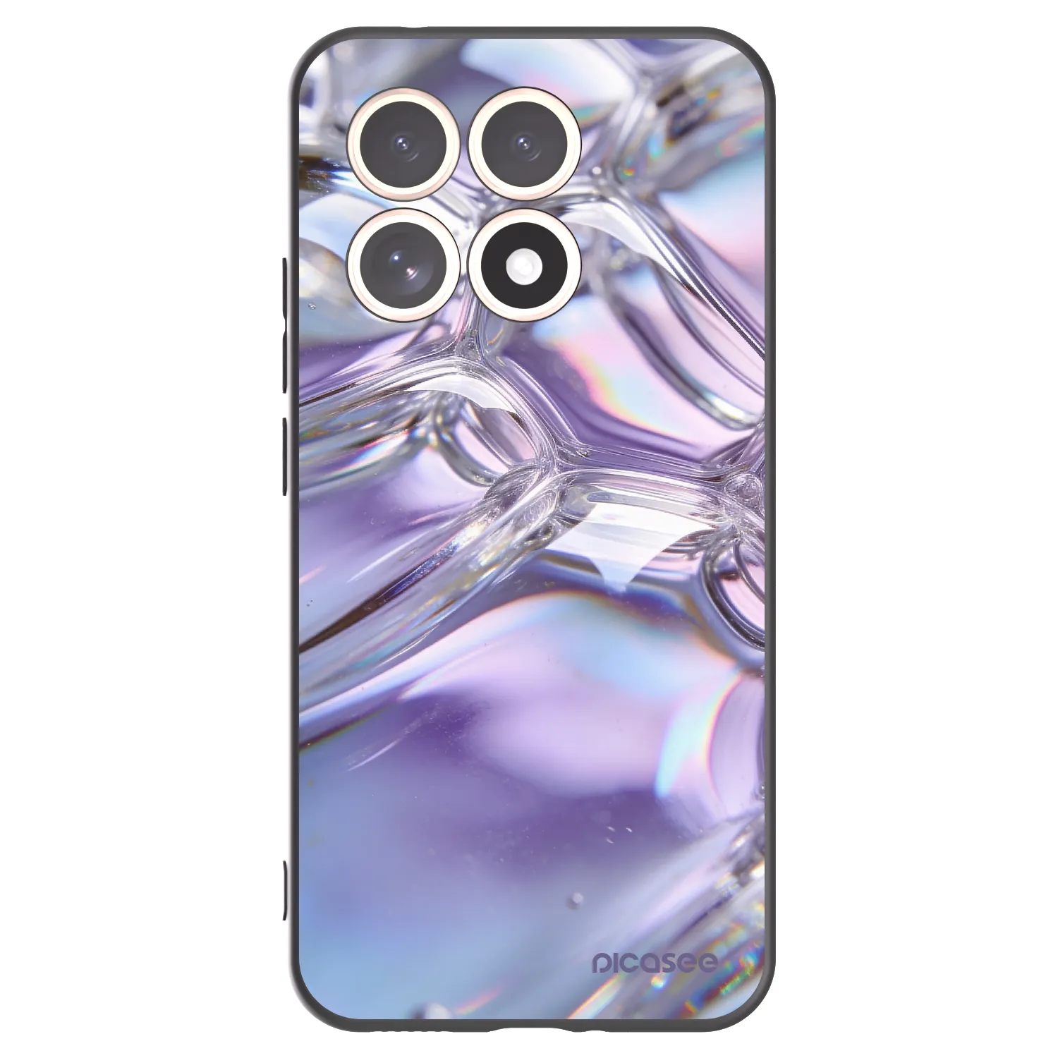 Picasee silikonowe czarne etui na Xiaomi 15T - Iridescent bubbles