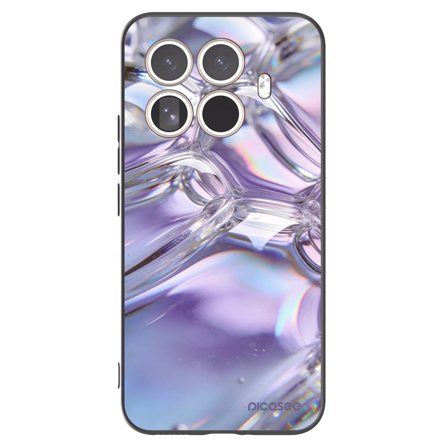 Picasee silikonowe czarne etui na Xiaomi 15T Pro - Iridescent bubbles
