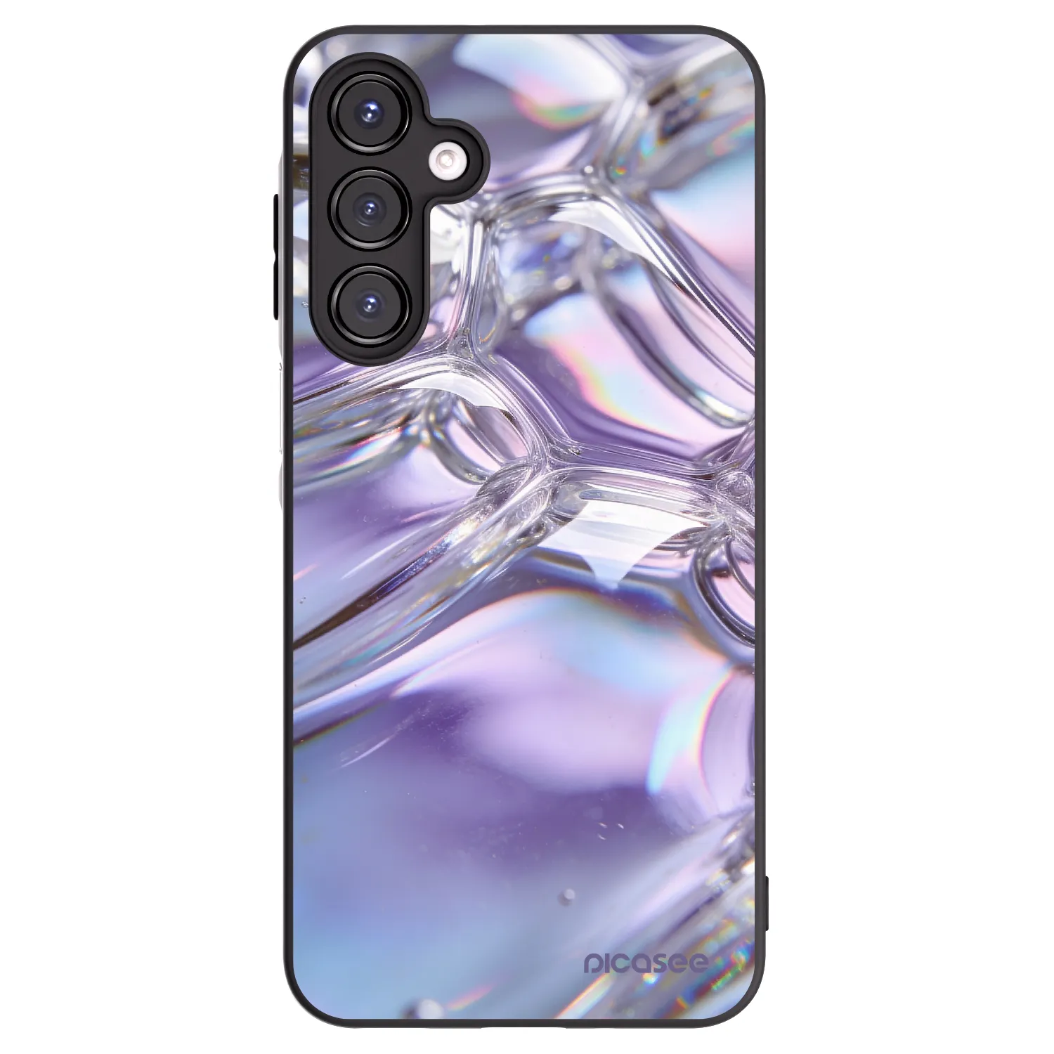 Picasee silikonowe czarne etui na Samsung Galaxy A16 4G - Iridescent bubbles