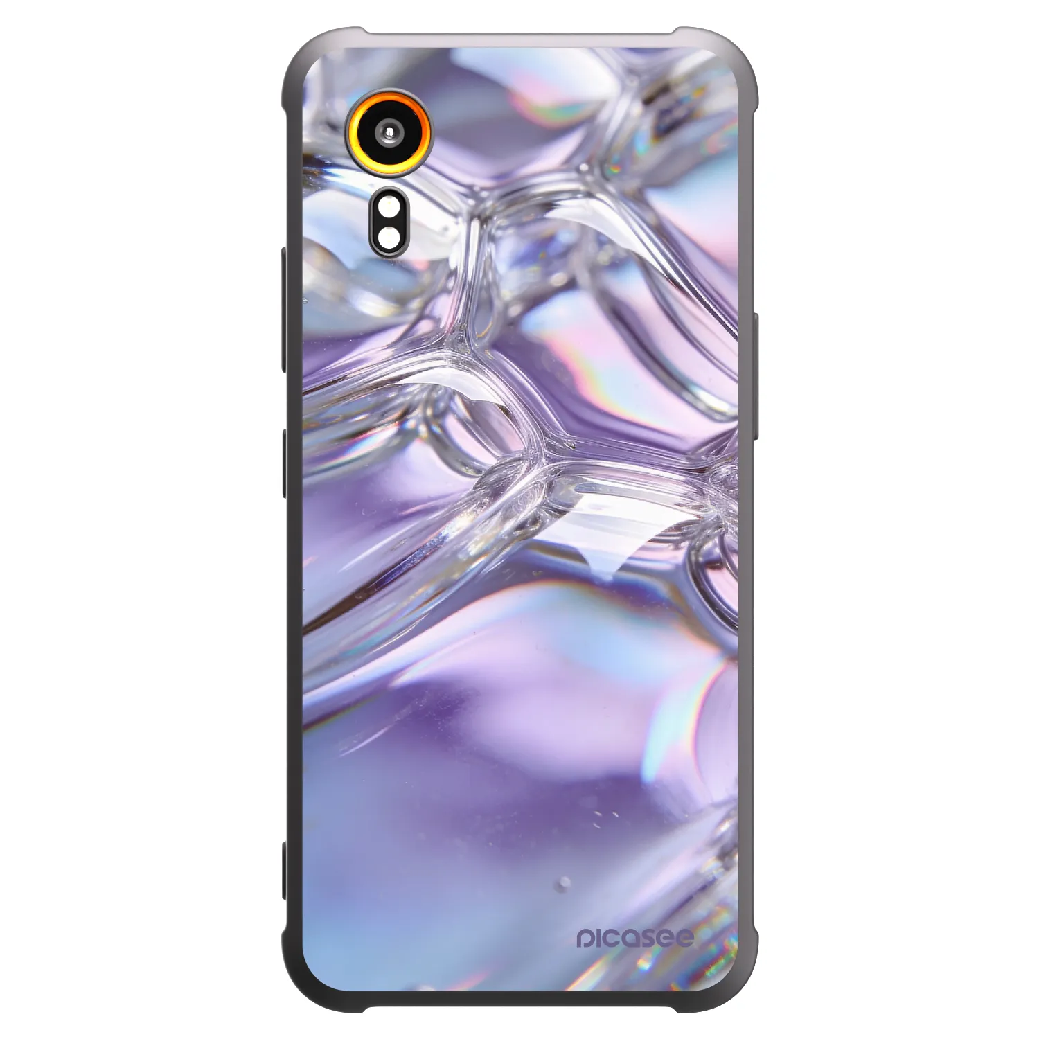 Picasee silikonowe czarne etui na Samsung Galaxy XCover 7 - Iridescent bubbles