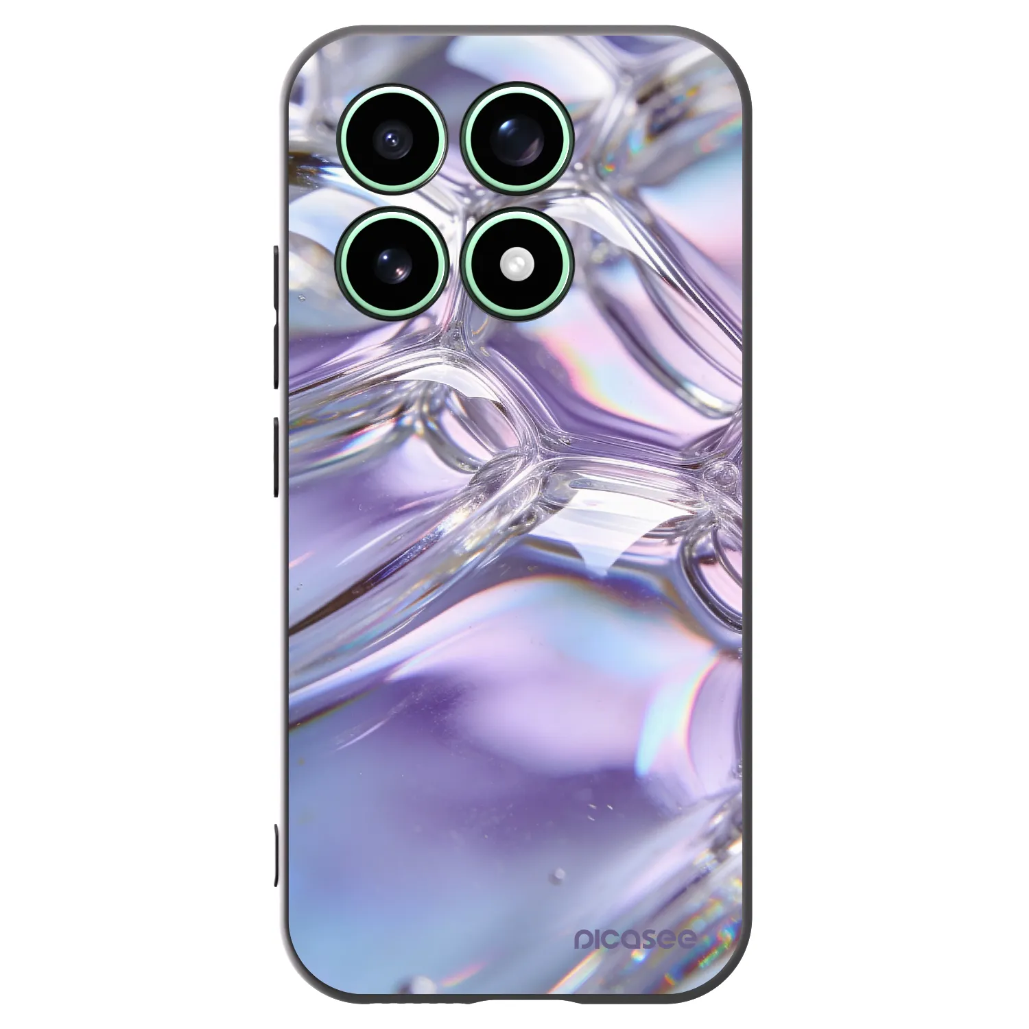 Picasee silikonowe czarne etui na Xiaomi 17 - Iridescent bubbles