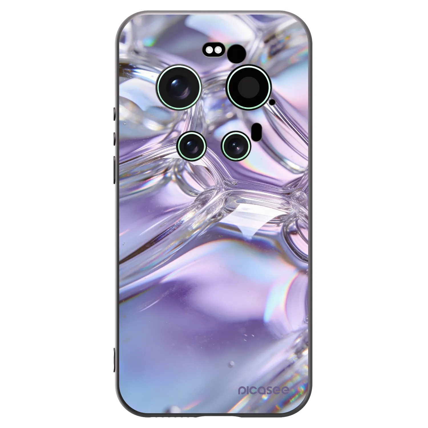 Picasee silikonowe czarne etui na Xiaomi 17 Ultra - Iridescent bubbles