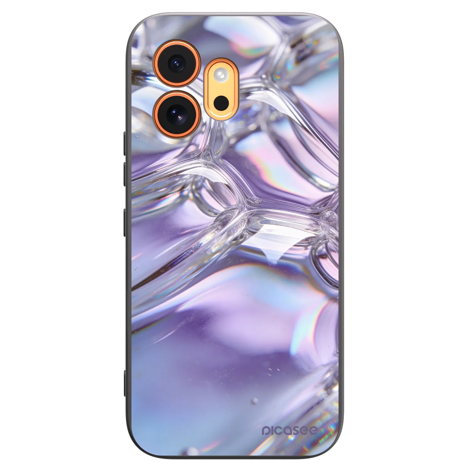 Picasee silikonowe czarne etui na Honor 600 - Iridescent bubbles