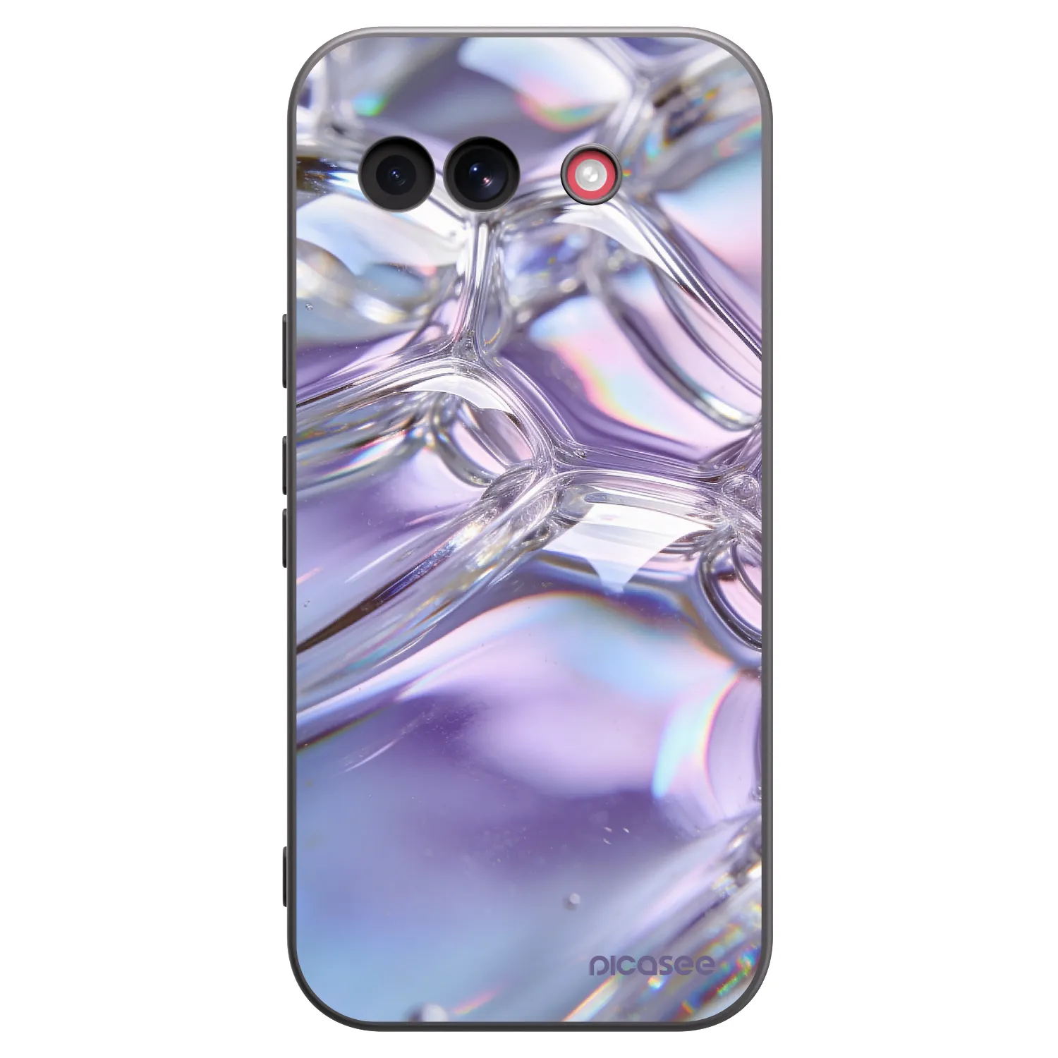 Picasee silikonowe czarne etui na Google Pixel 10a - Iridescent bubbles