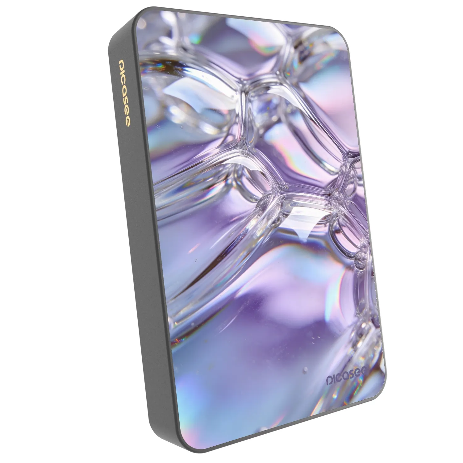 Picasee Powerbank z MagSafe 10 000 mAh Szary - Iridescent bubbles