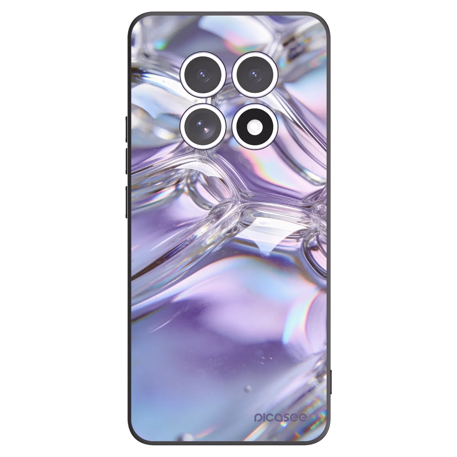 Picasee silikonowe czarne etui na Xiaomi Redmi Note 15 5G - Iridescent bubbles