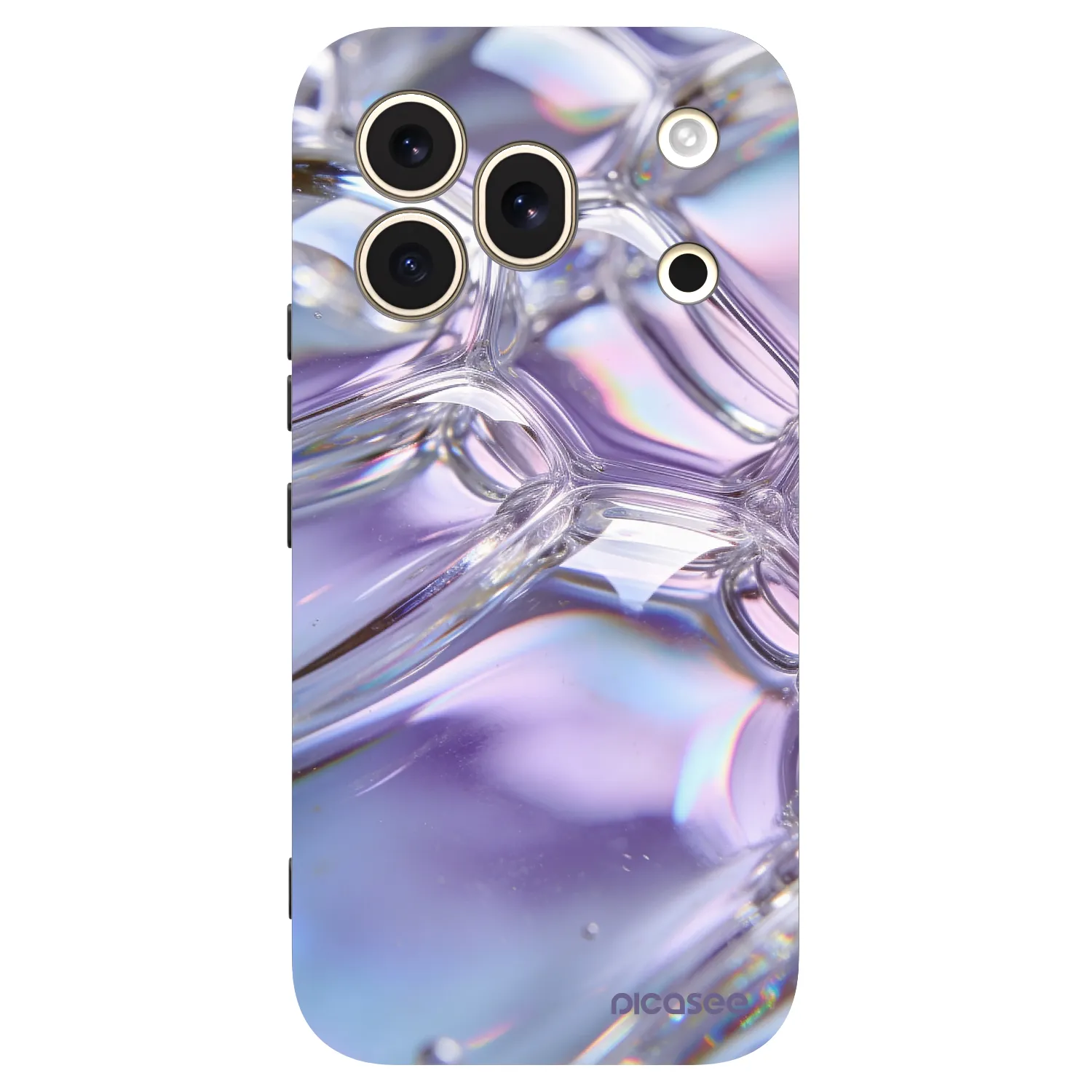 Picasee silikonowe czarne etui na Honor 600 Pro - Iridescent bubbles