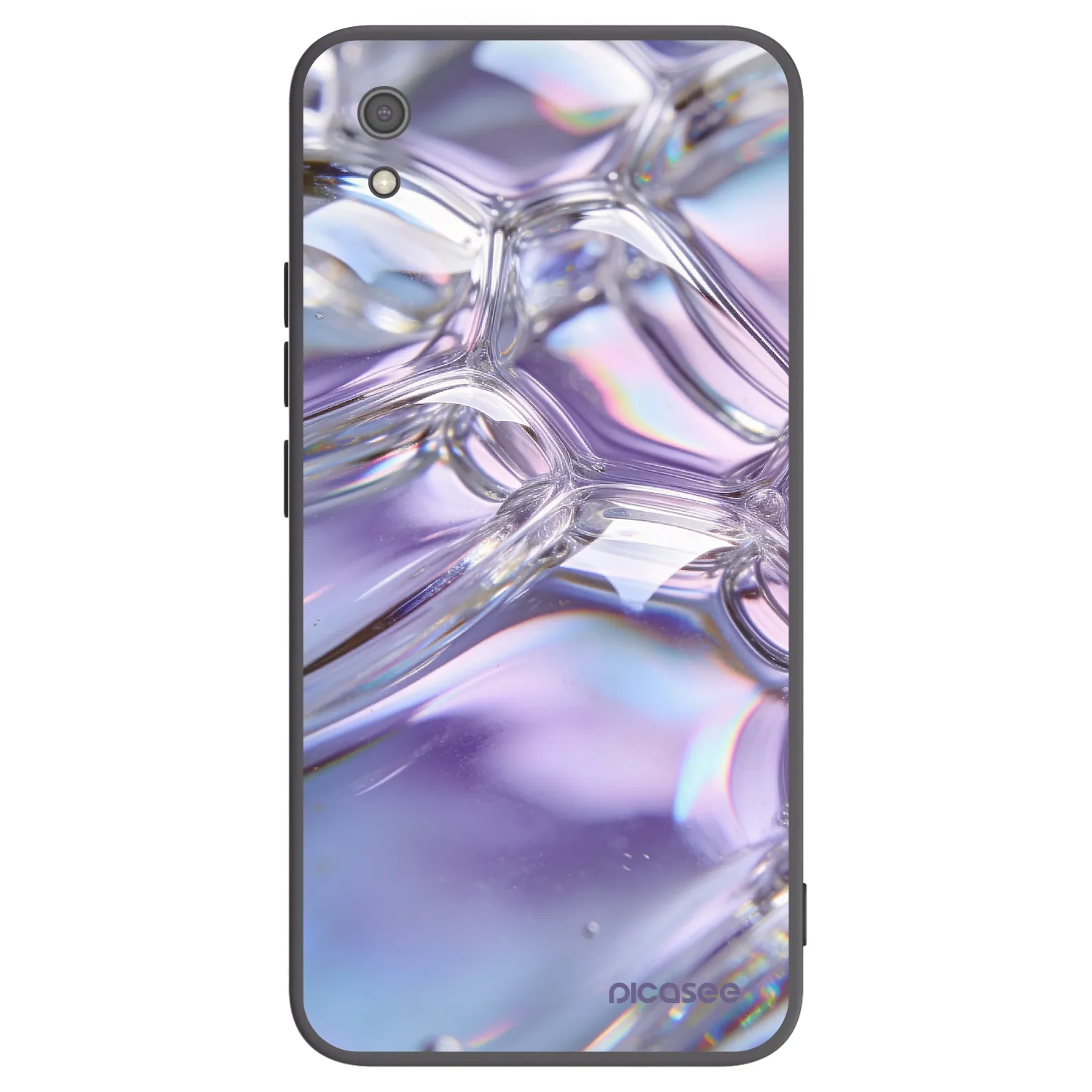 Picasee silikonowe czarne etui na Xiaomi Redmi 7A - Iridescent bubbles