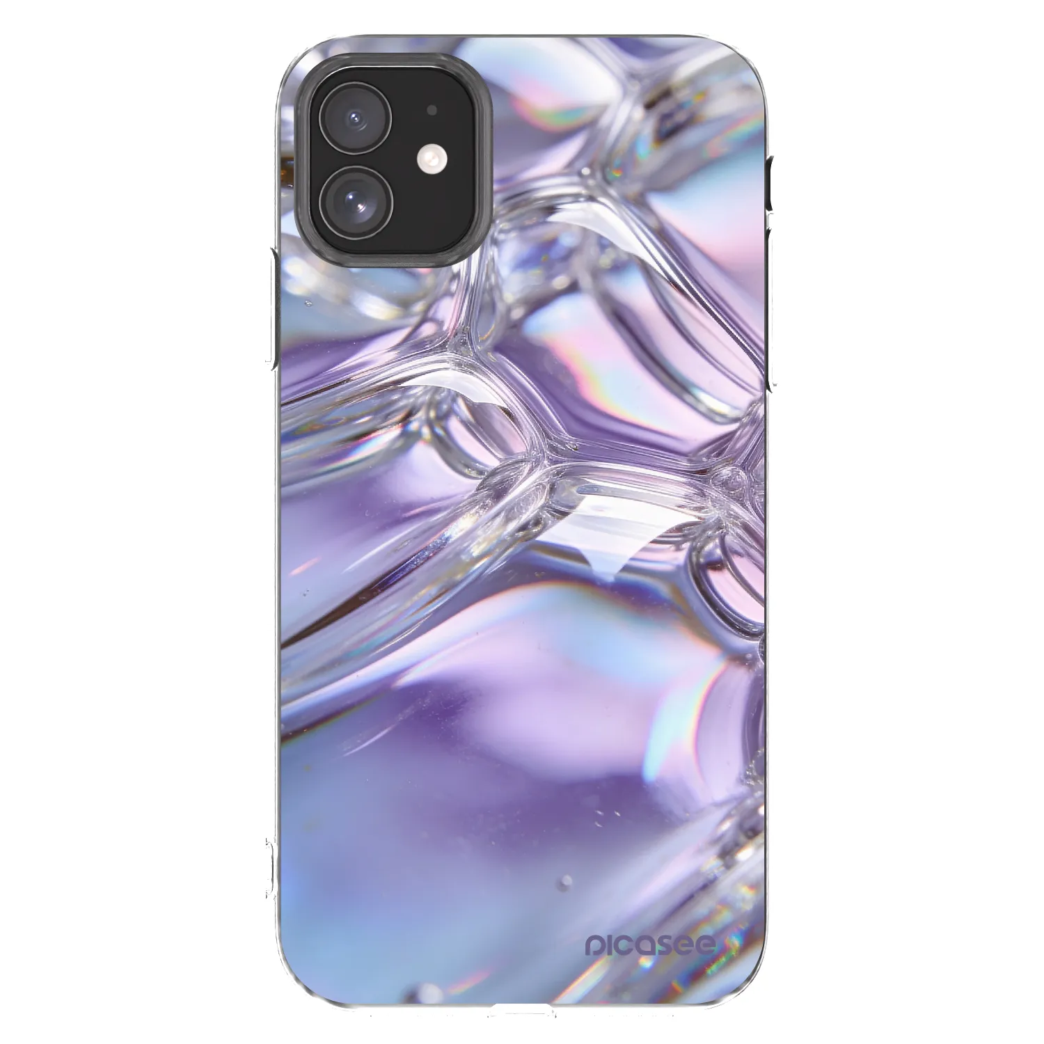 Picasee silikonowe przeźroczyste etui na Apple iPhone 11 - Iridescent bubbles
