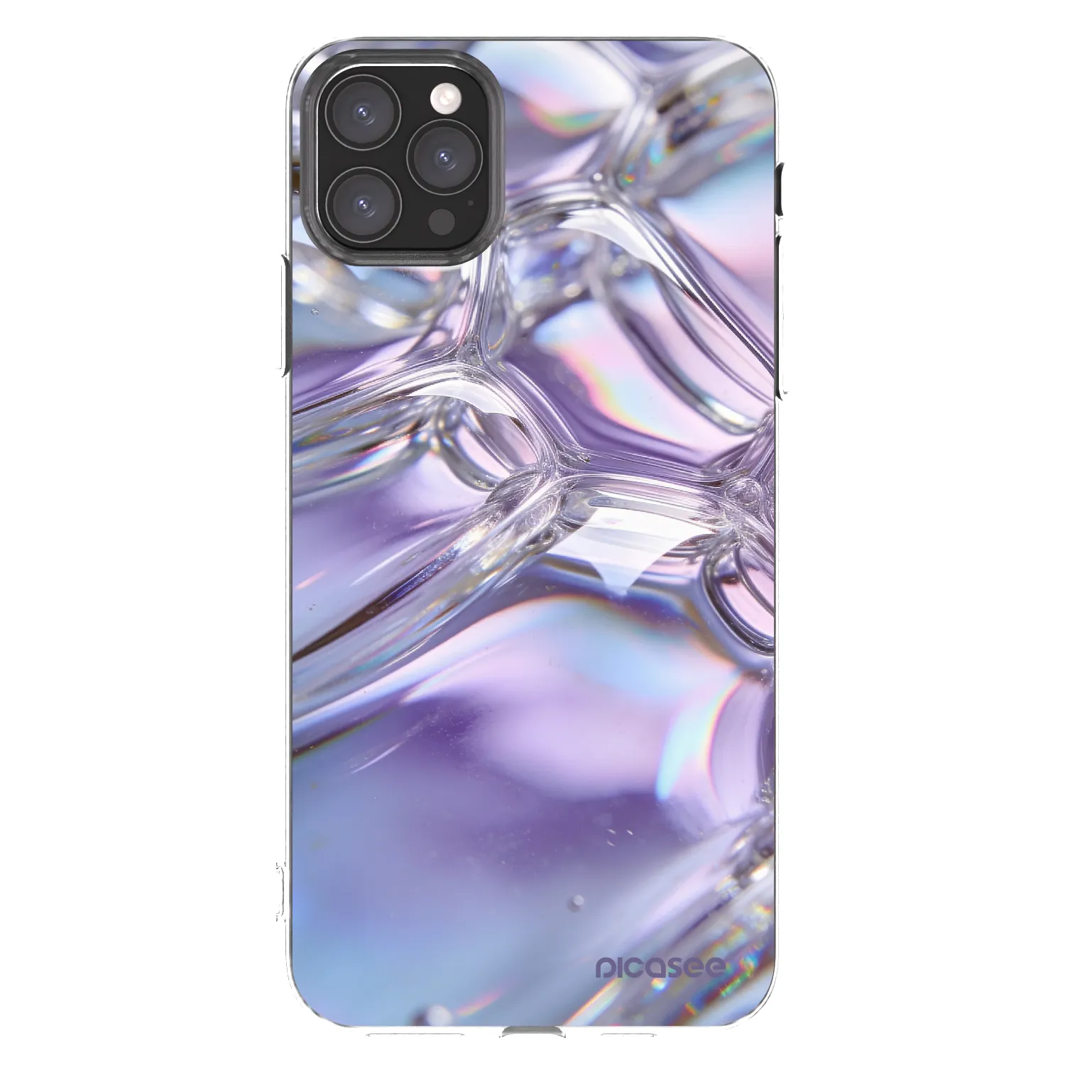 Picasee silikonowe przeźroczyste etui na Apple iPhone 11 Pro Max - Iridescent bubbles